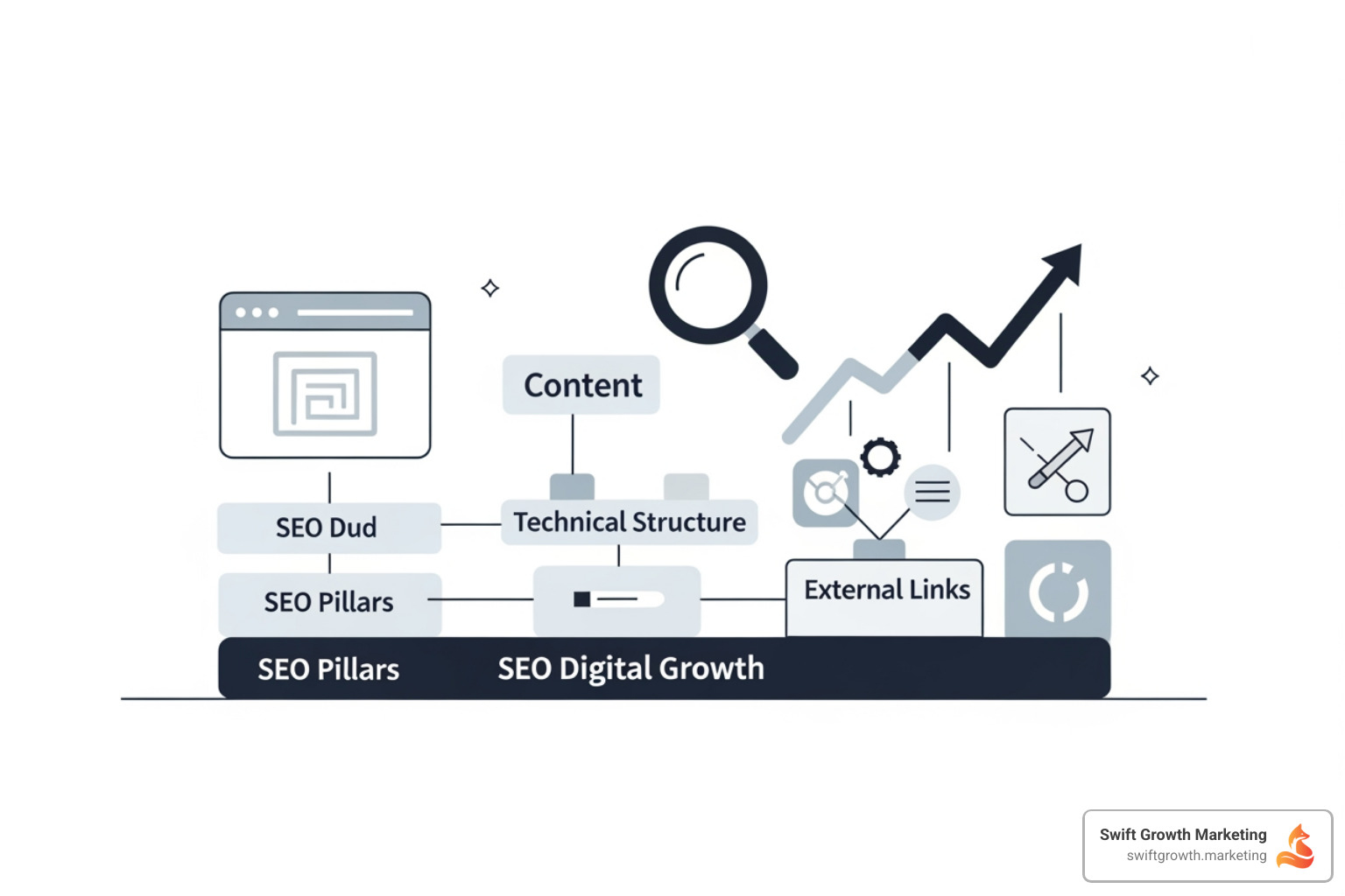 Infographic showing the SEO foundation training journey: Step 1 - Understand how search engines work (crawling, indexing, ranking); Step 2 - Learn on-page SEO (keywords, content, meta tags, structure); Step 3 - Master technical SEO (site speed, mobile-friendliness, crawlability); Step 4 - Build off-page authority (backlinks, brand mentions, reputation); Step 5 - Measure and refine (analytics, Search Console, performance tracking) - seo foundation training Infographic showing the SEO foundation training journey: Step 1 - Understand how search engines work (crawling, indexing, ranking); Step 2 - Learn on-page SEO (keywords, content, meta tags, structure); Step 3 - Master technical SEO (site speed, mobile-friendliness, crawlability); Step 4 - Build off-page authority (backlinks, brand mentions, reputation); Step 5 - Measure and refine (analytics, Search Console, performance tracking) - seo foundation training
