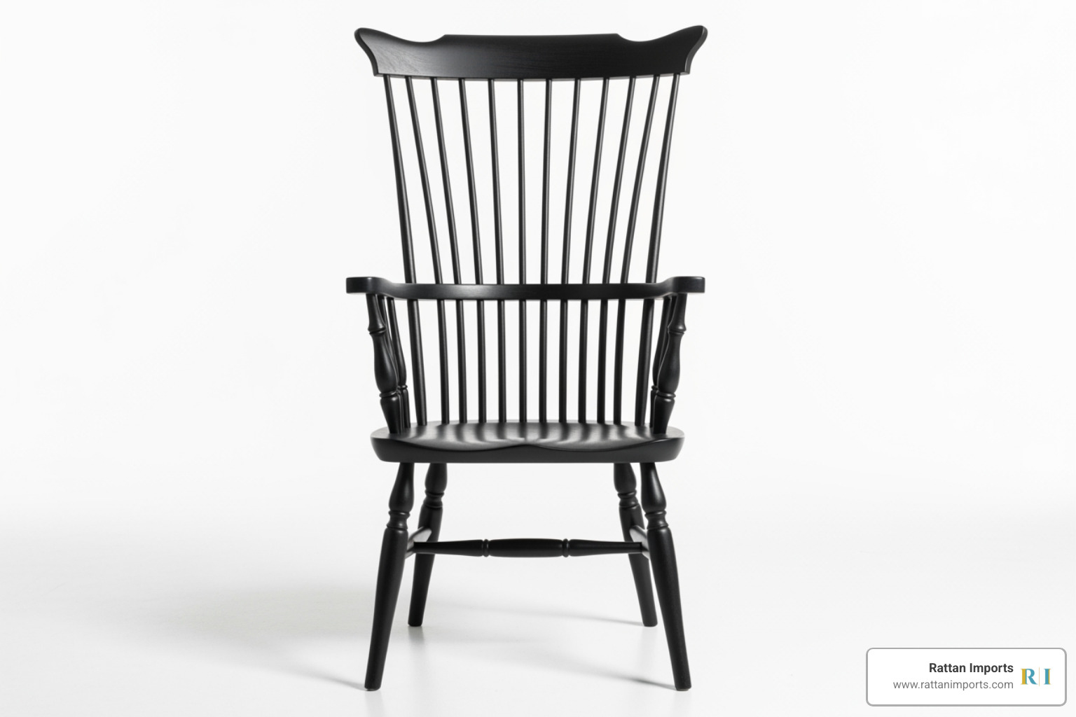 black comb-back Windsor arm chair - black windsor arm chairs
