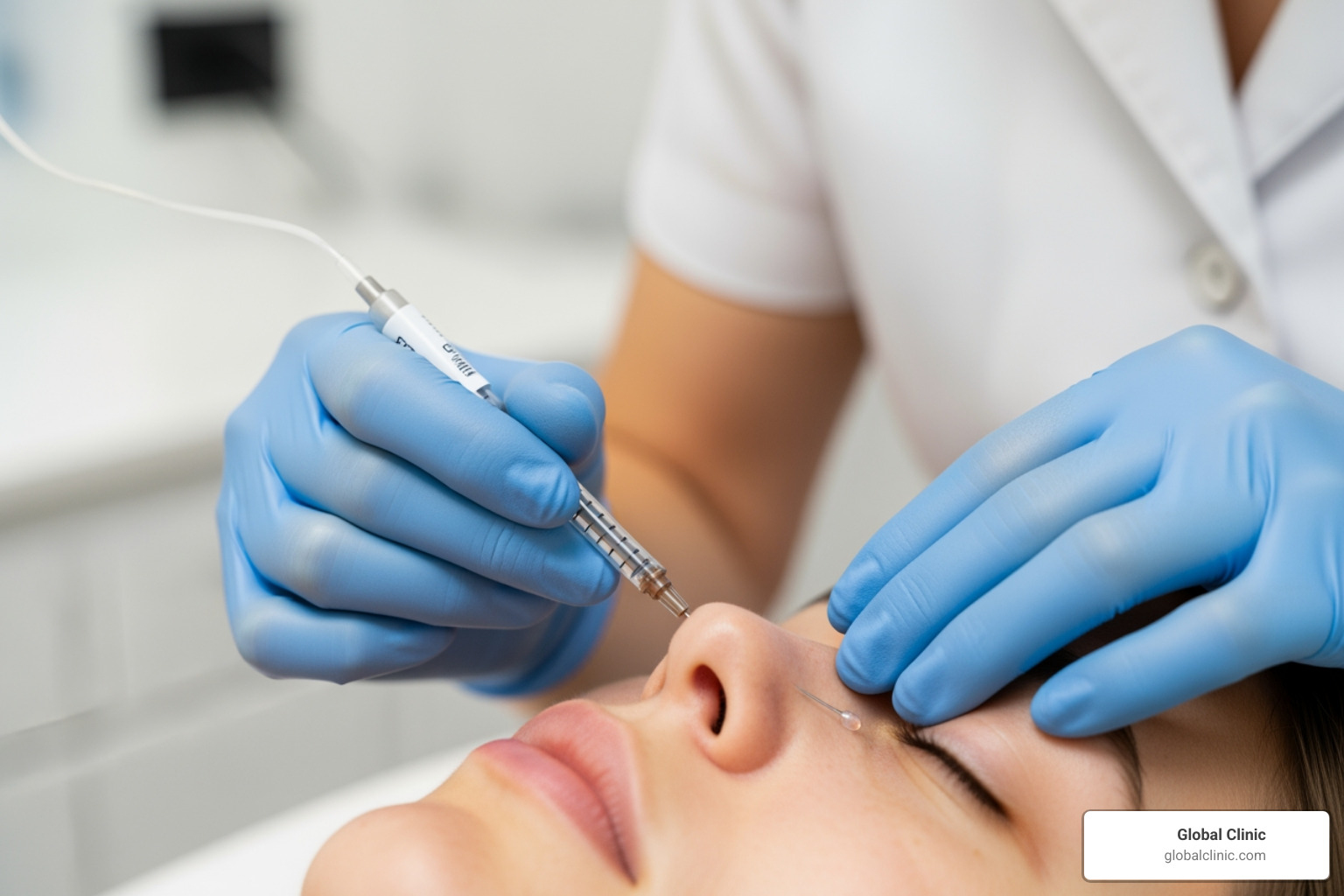 PRF injection process with a cannula - prf under eyes