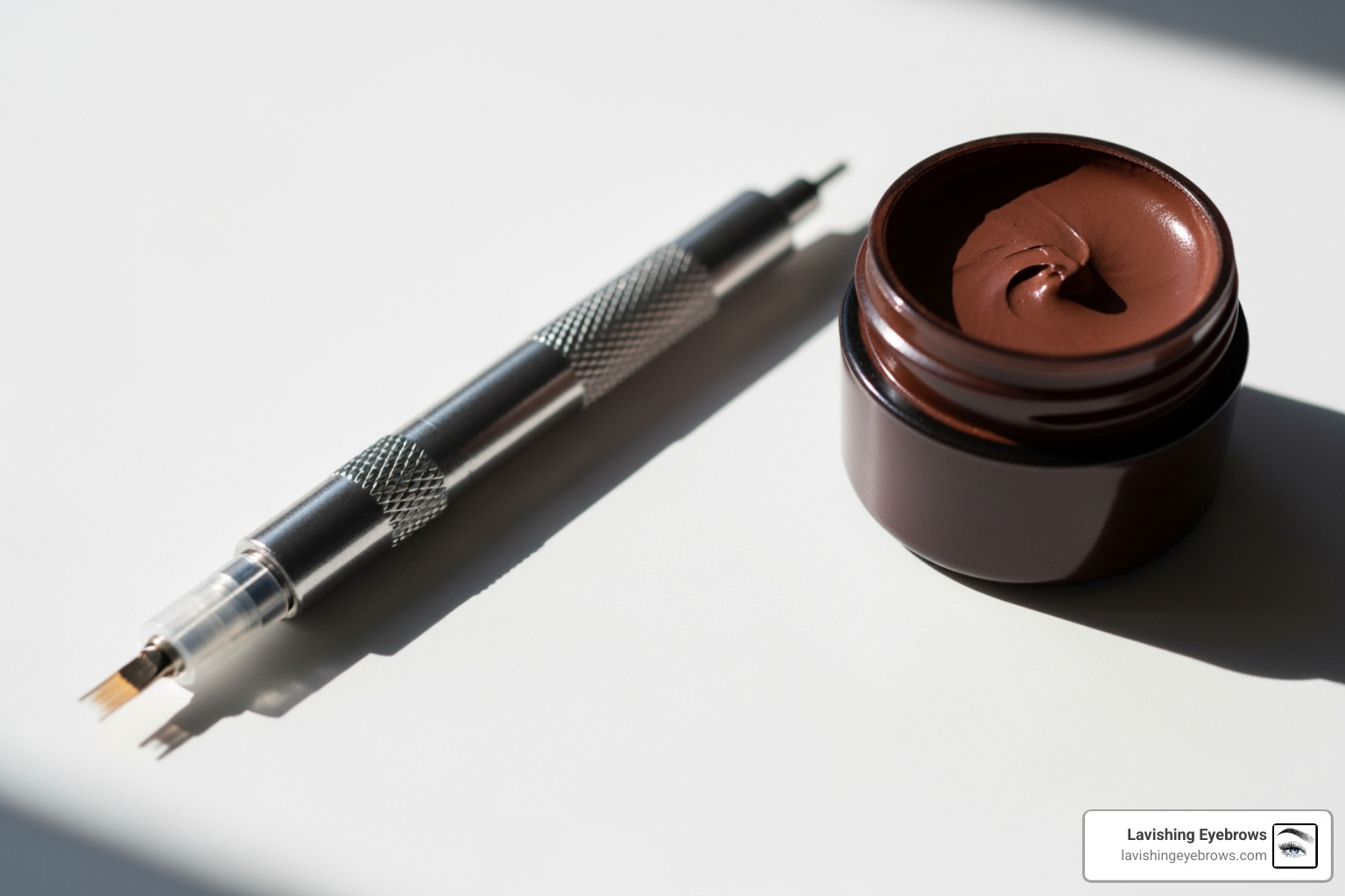 microblading hand tool next to a pigment pot - Murrieta microblading microblading hand tool next to a pigment pot - Murrieta microblading