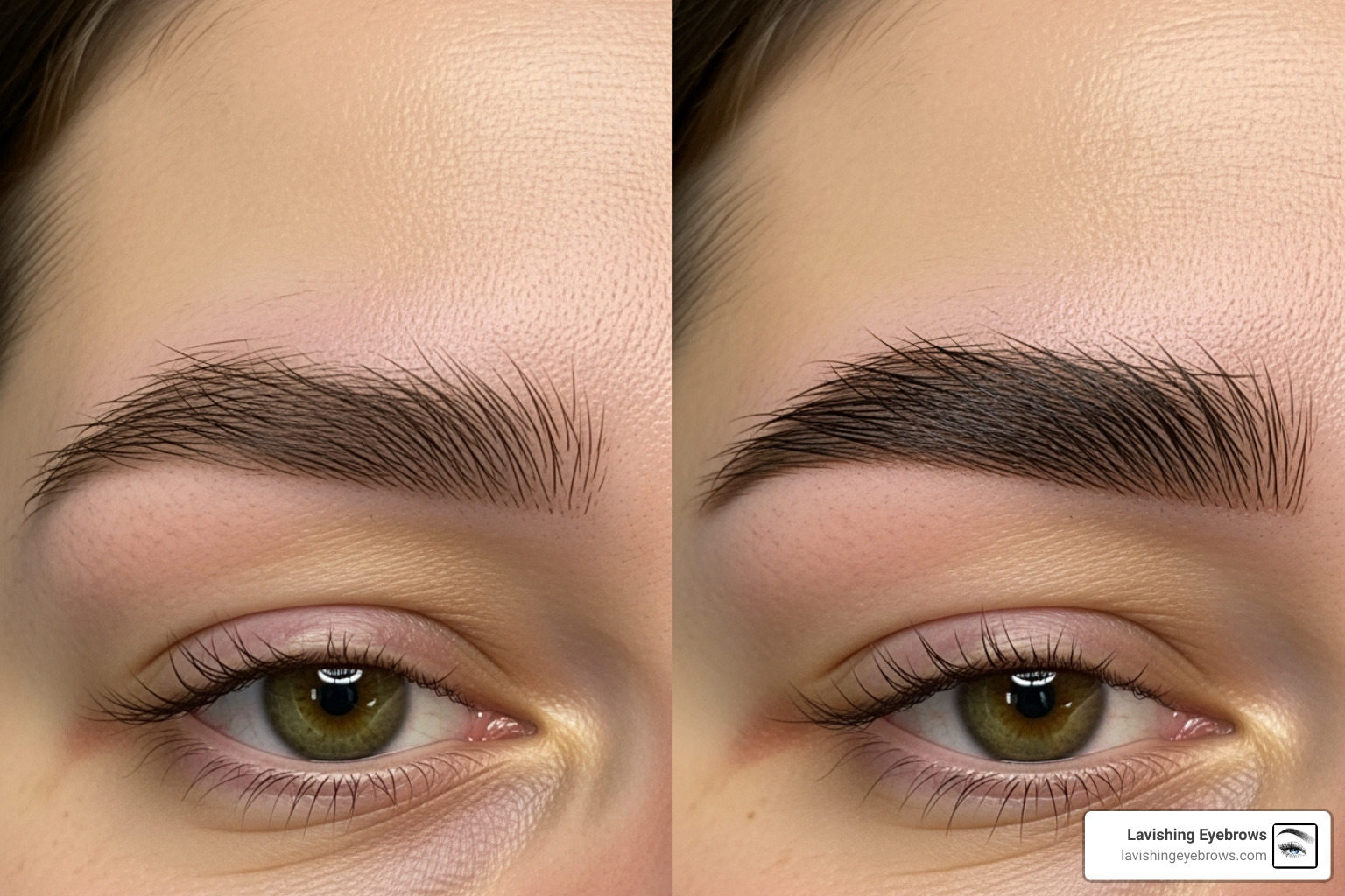 close-up before-and-after microbladed eyebrows - Eyebrow microblading benefits close-up before-and-after microbladed eyebrows - Eyebrow microblading benefits