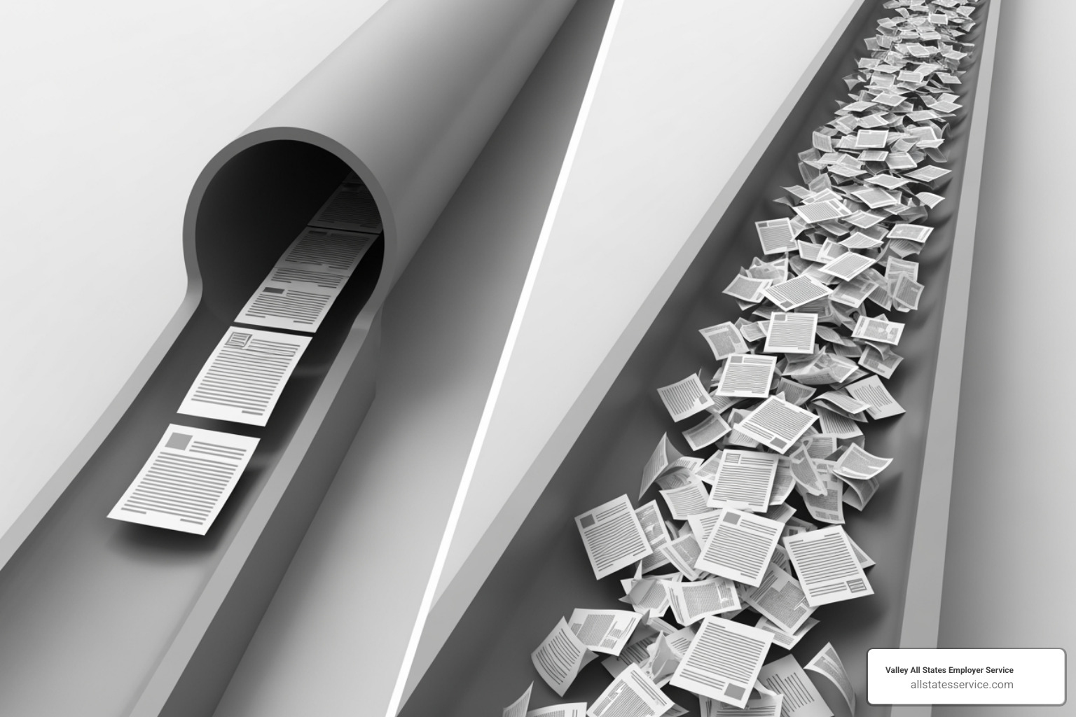 Side-by-side comparison of a single transaction versus a large batch of transactions being processed - e-verify batch processing