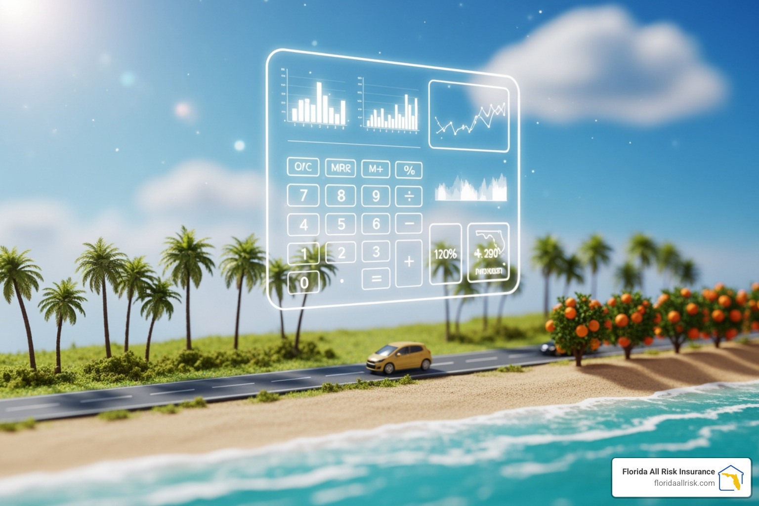 Person using a laptop to compare car insurance quotes - Florida car insurance calculator