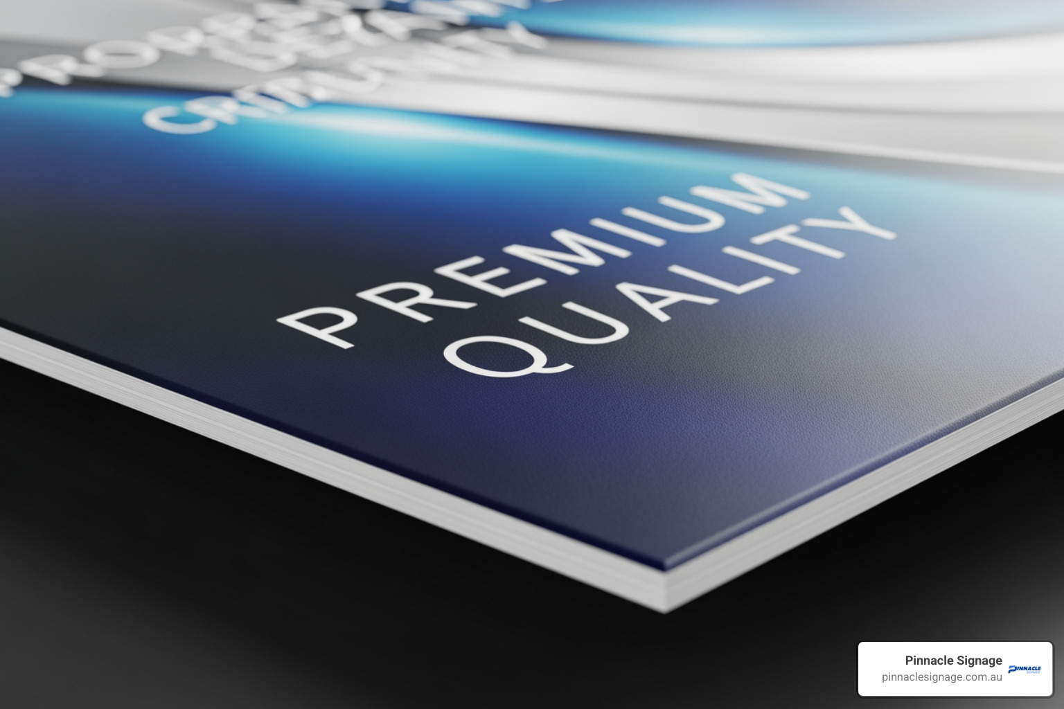 close-up of crisp edge and vibrant print on premium sign - High quality signs close-up of crisp edge and vibrant print on premium sign - High quality signs