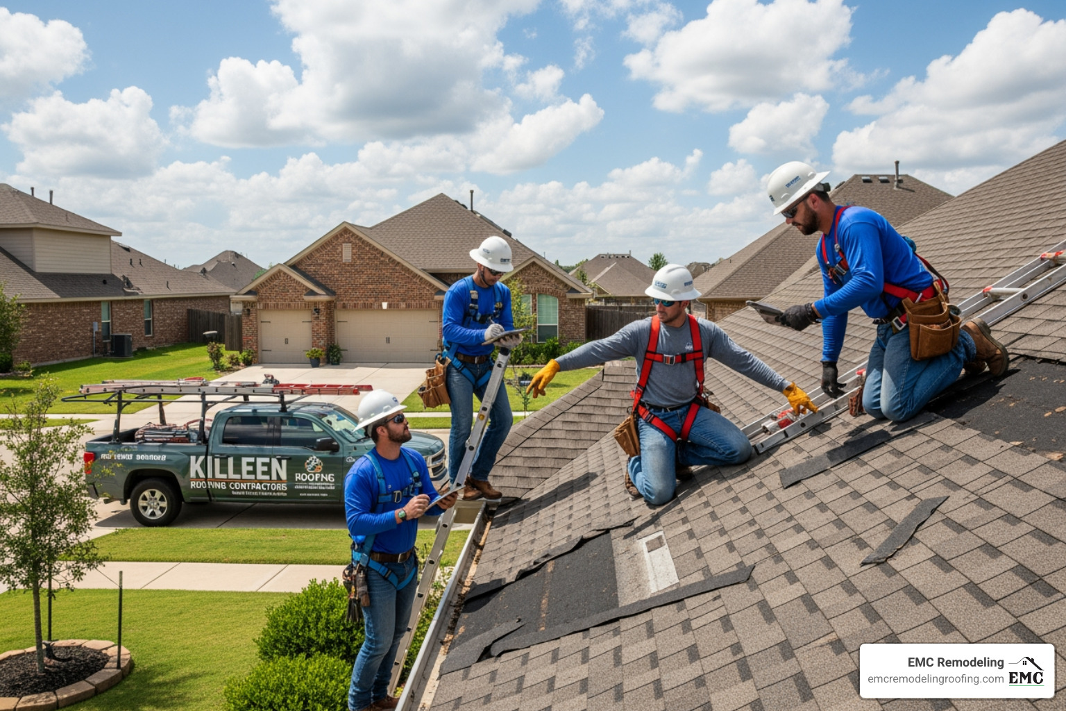 homeowner shaking hands with a trusted roofing contractor - killeen roofing contractors