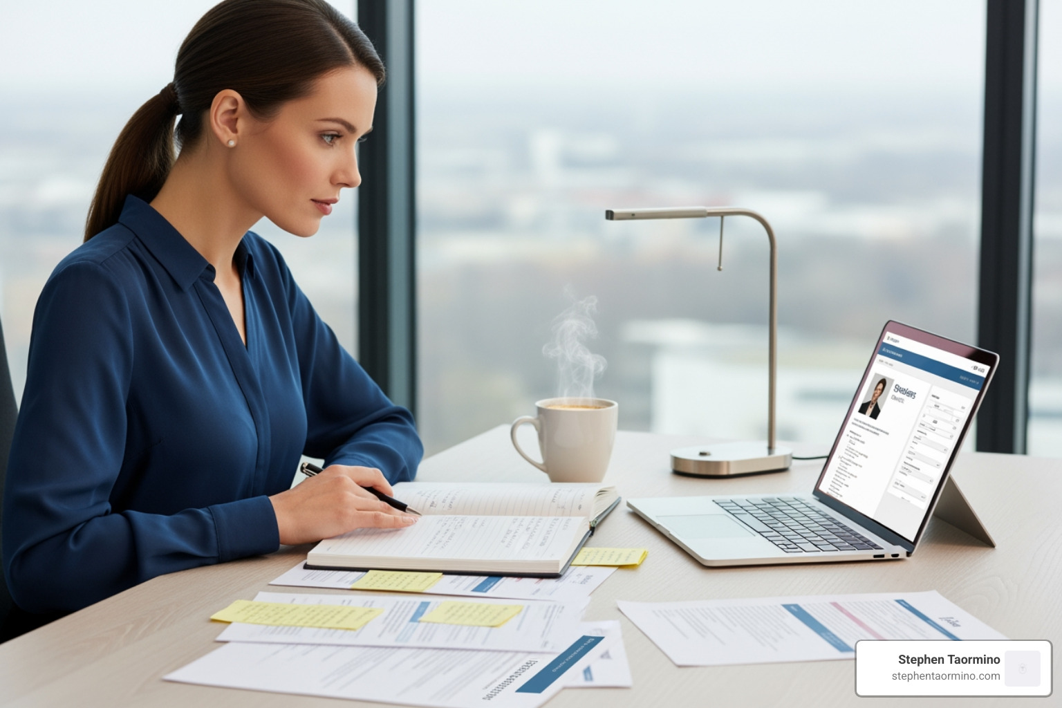 event planner reviewing speaker profile - top business speakers