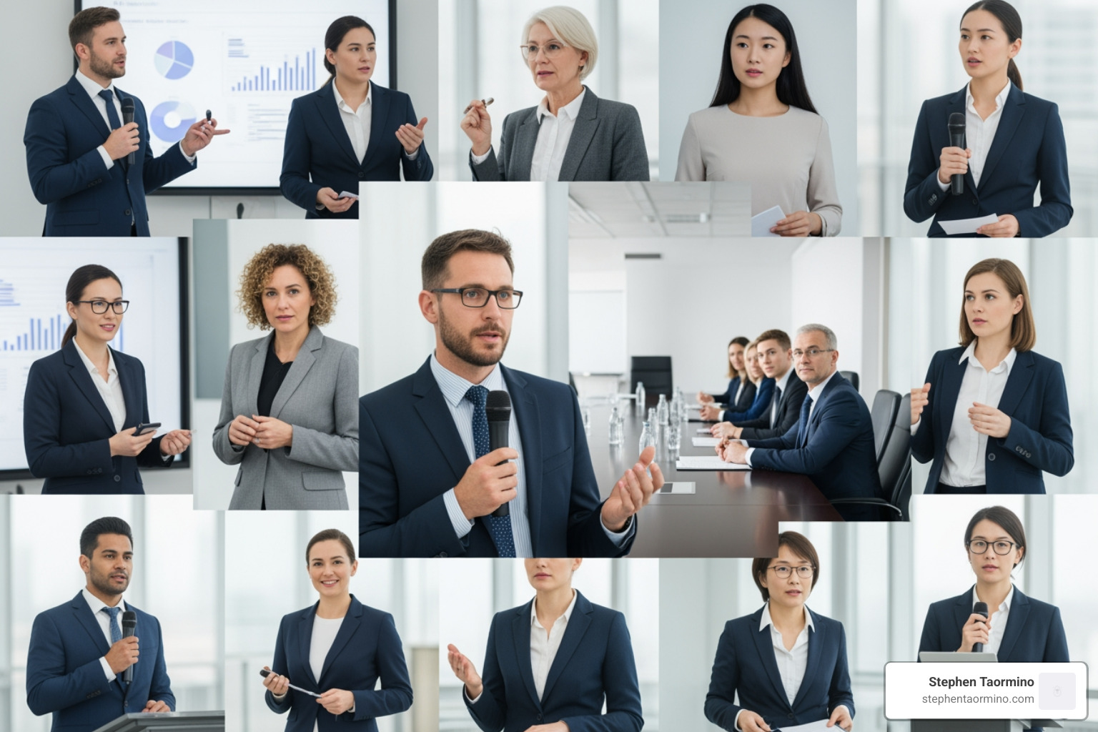 diverse business speakers collage - top business speakers