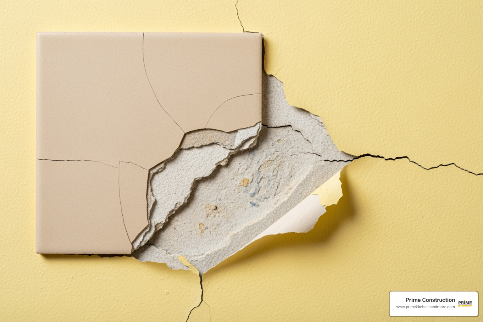 A tile peeling off a poorly prepped painted wall - can you install backsplash on painted drywall