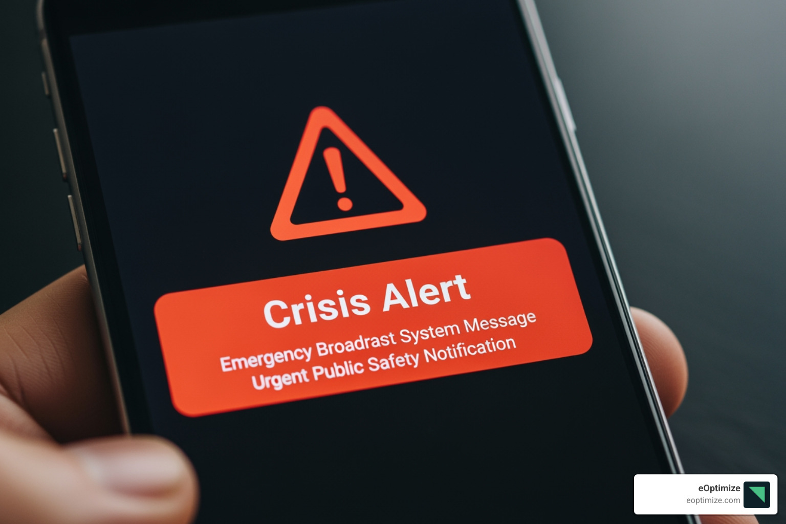 Crisis alert notification on a smartphone - AI social listening
