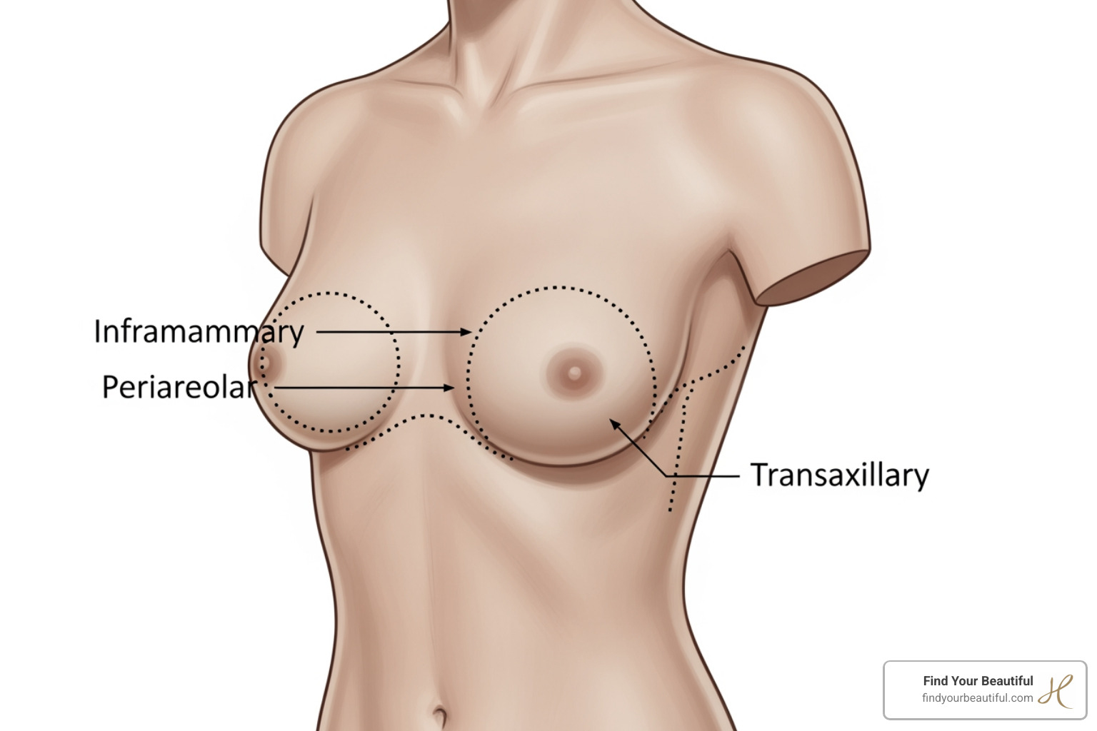 breast implant placement options - breast implants