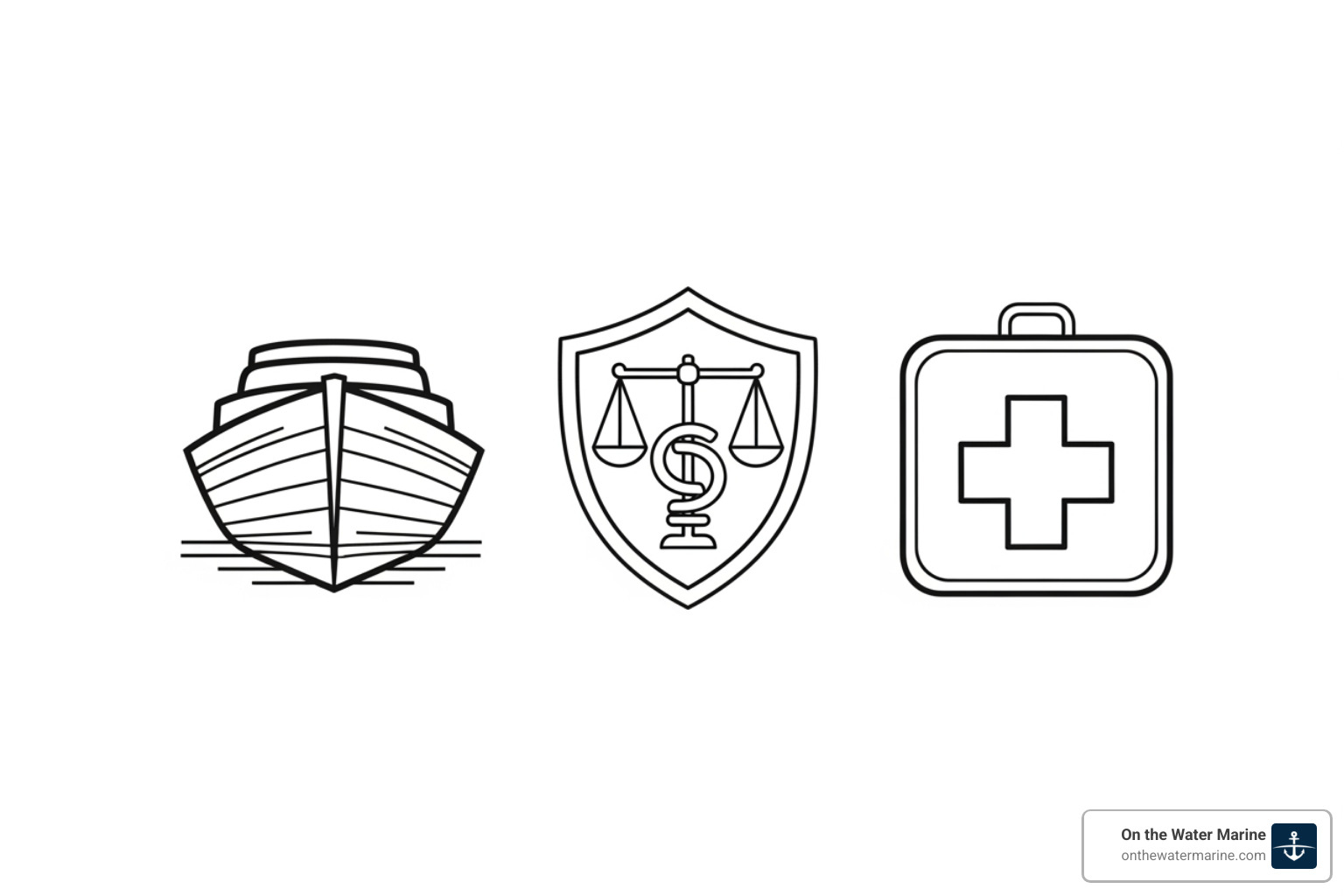 icon-based graphic illustrating different coverage types like hull, liability, and medical - best florida boat insurance icon-based graphic illustrating different coverage types like hull, liability, and medical - best florida boat insurance