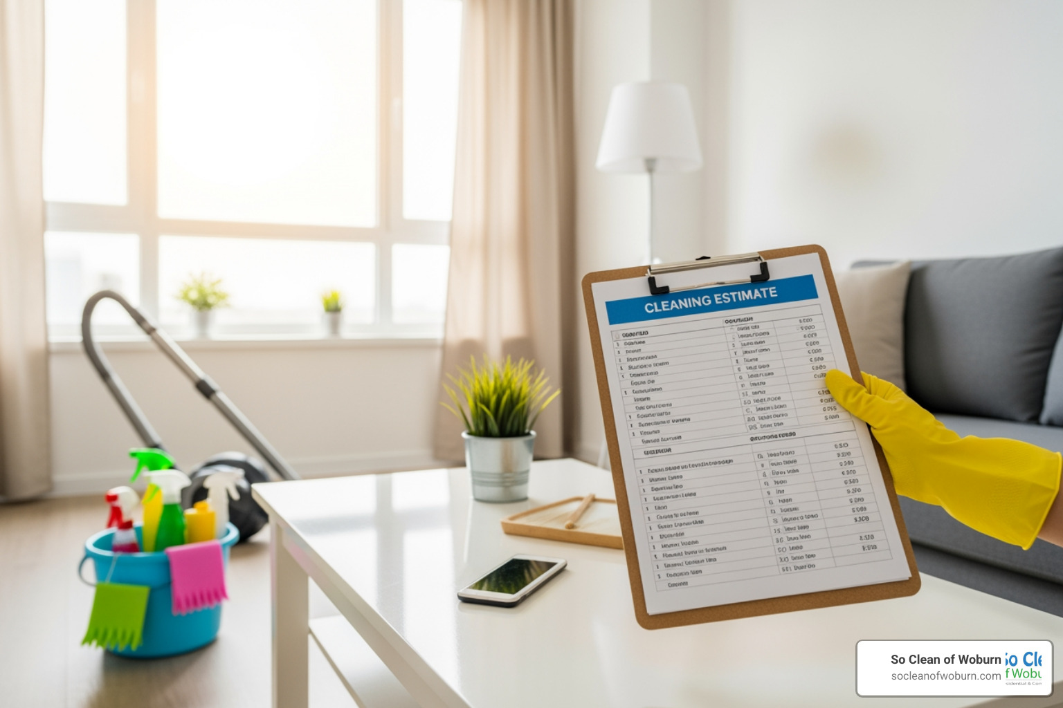 side-by-side comparison showing a standard clean vs a deep clean result on a kitchen counter - apartment cleaning estimate