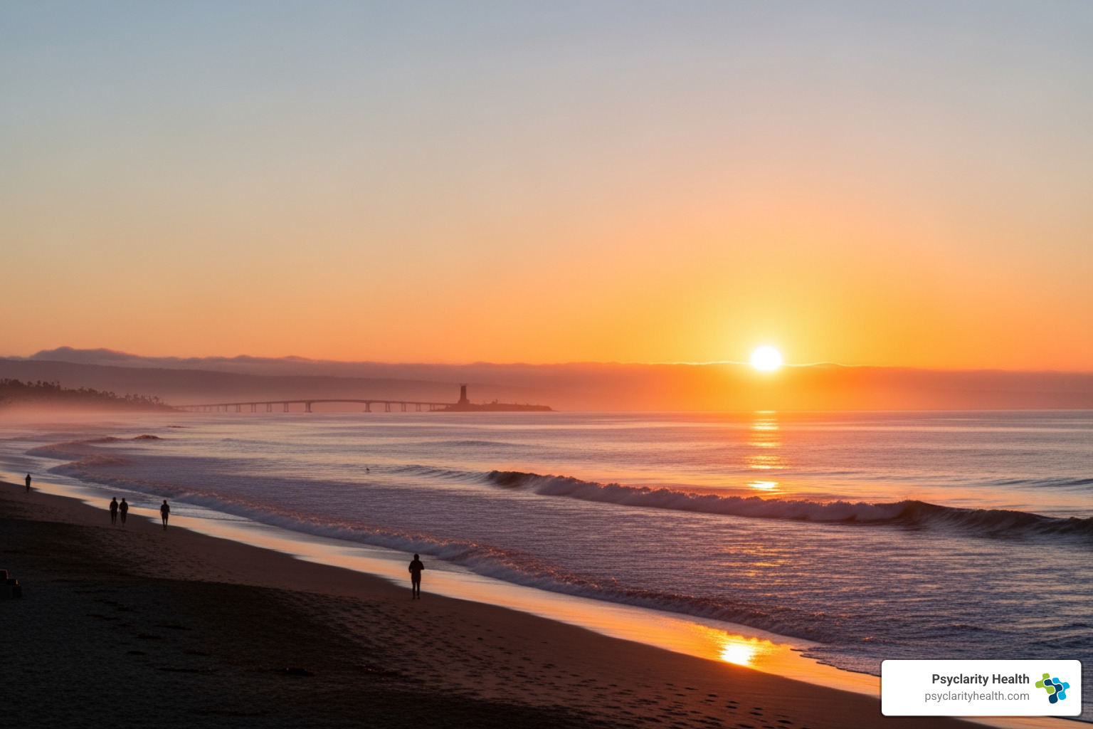 San Diego coastline at sunrise - mental health facilities San Diego