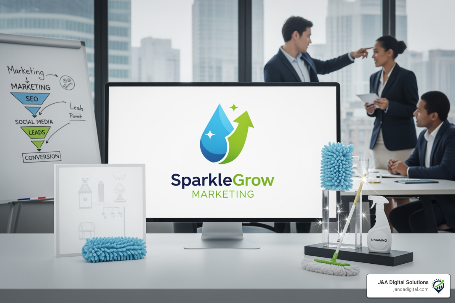 smartphone showing cleaning company website - cleaning marketing agency smartphone showing cleaning company website - cleaning marketing agency