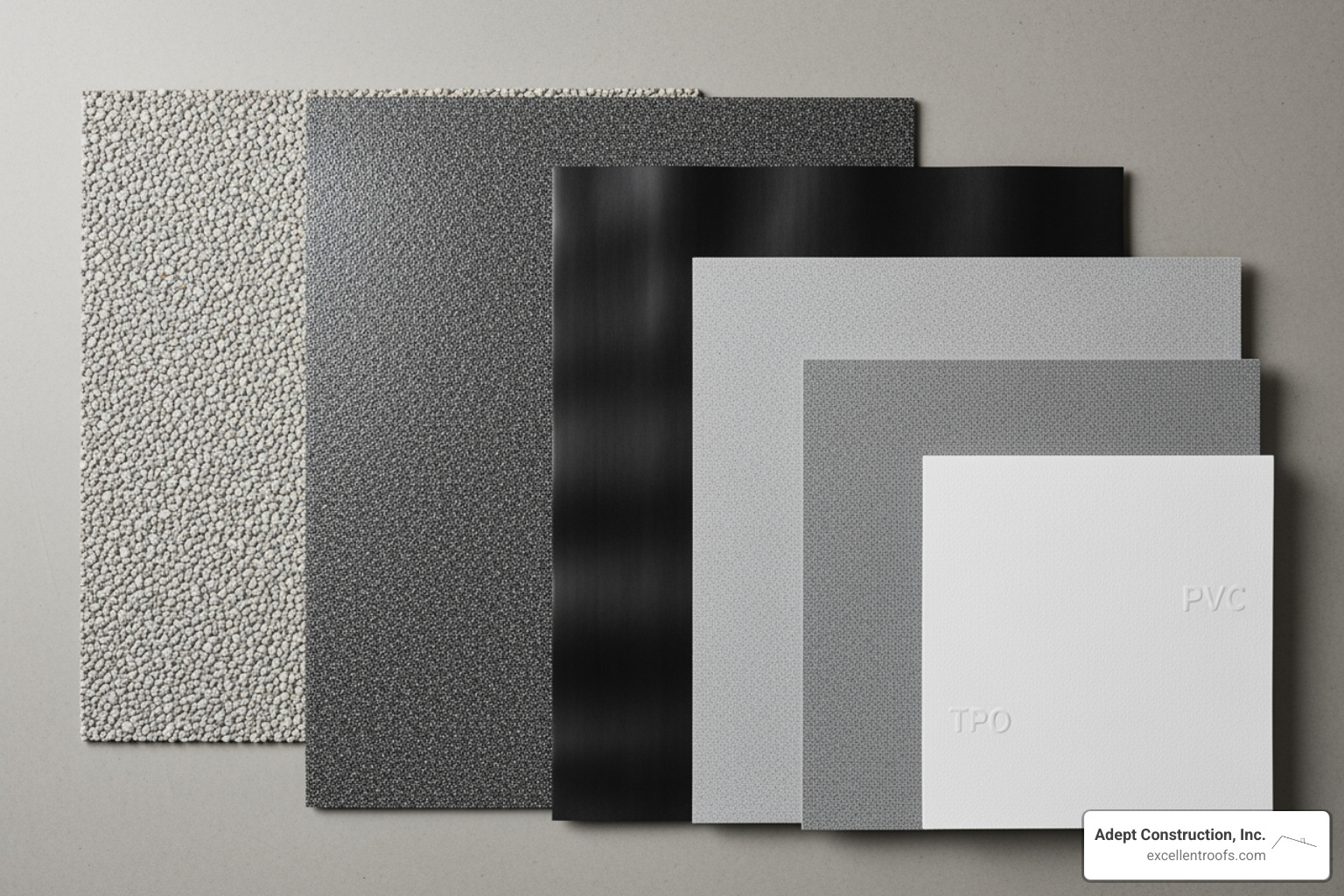 Flat roofing material samples - residential flat roofing Flat roofing material samples - residential flat roofing