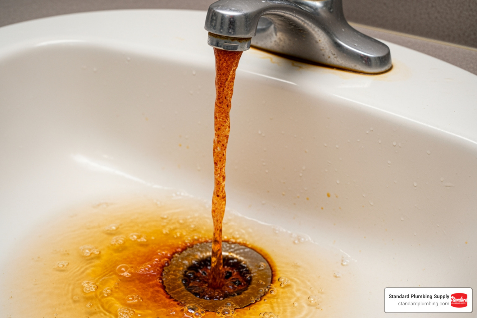rusty water coming out of a faucet - Professional water heater repair