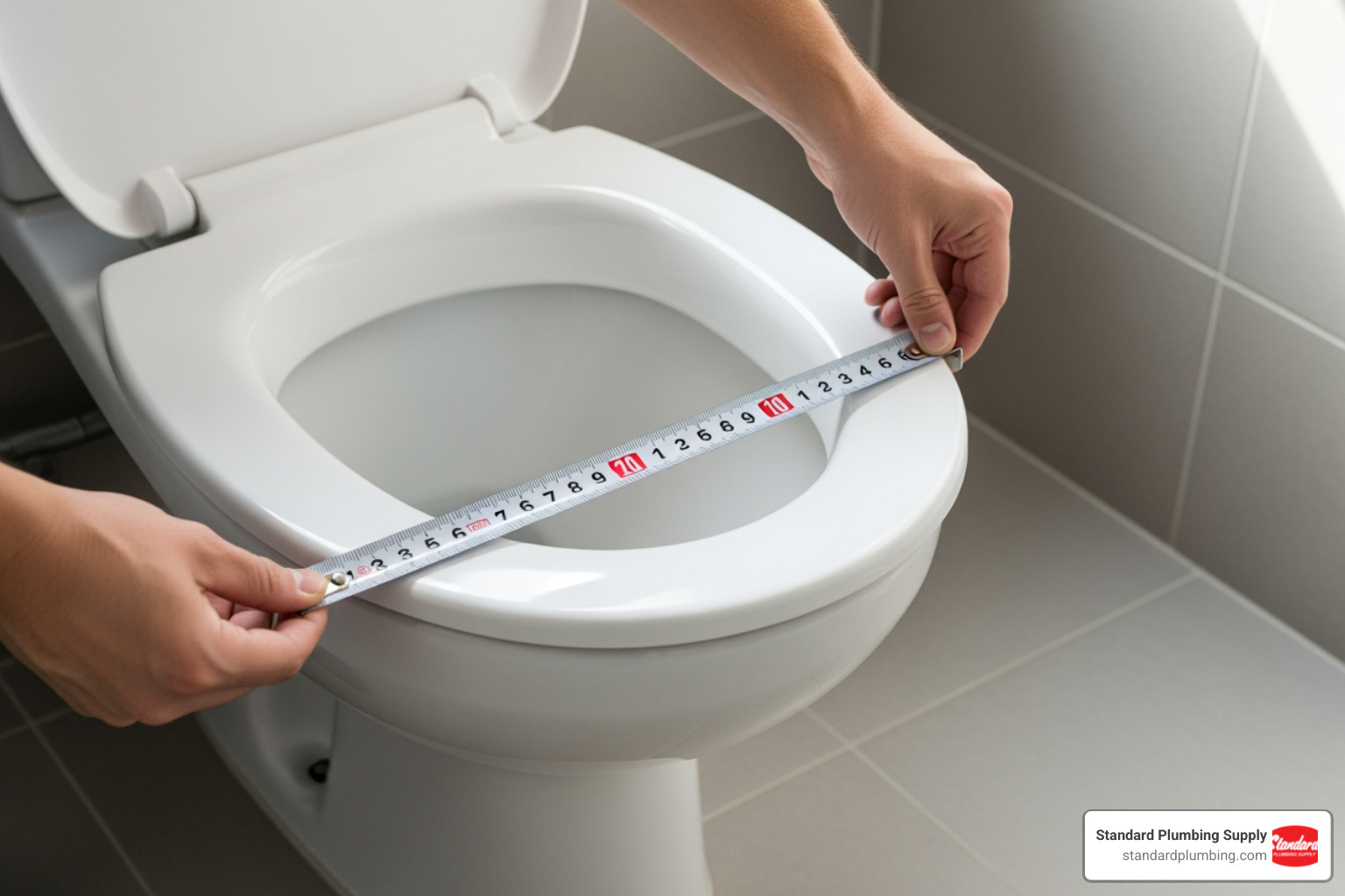 Measuring a toilet bowl for a new seat - Toilet seat replacements