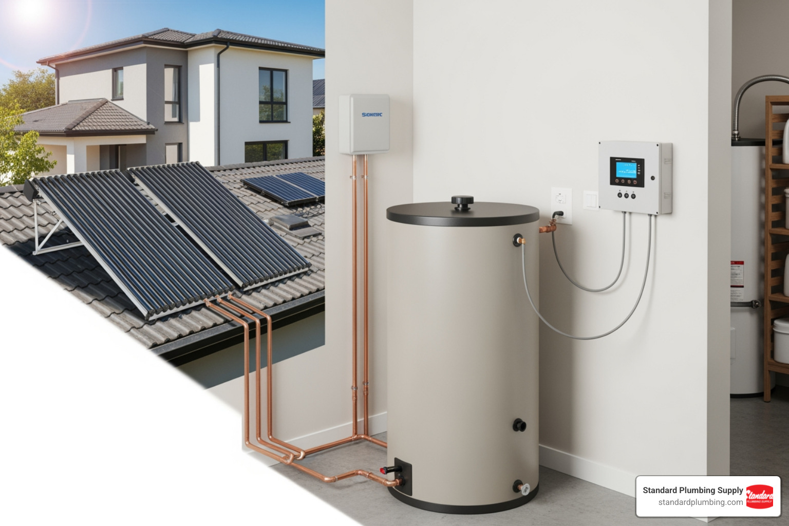 main components of a solar water heating system labeled - solar water heating