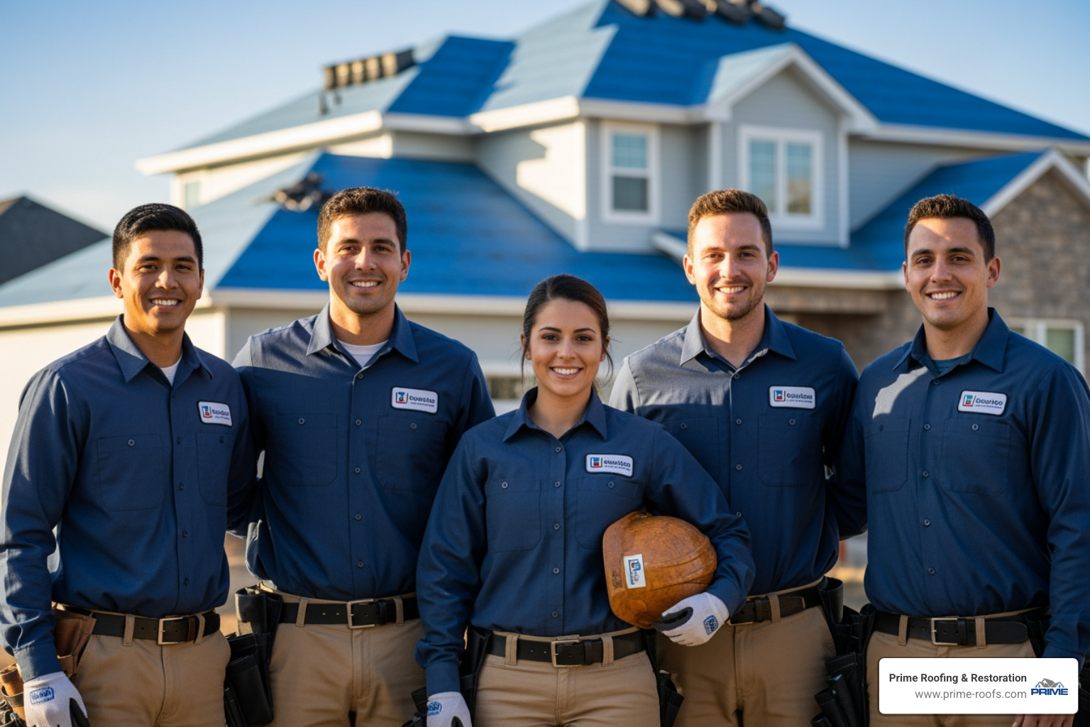 friendly roofing team in uniform - roofing company Alabaster AL
