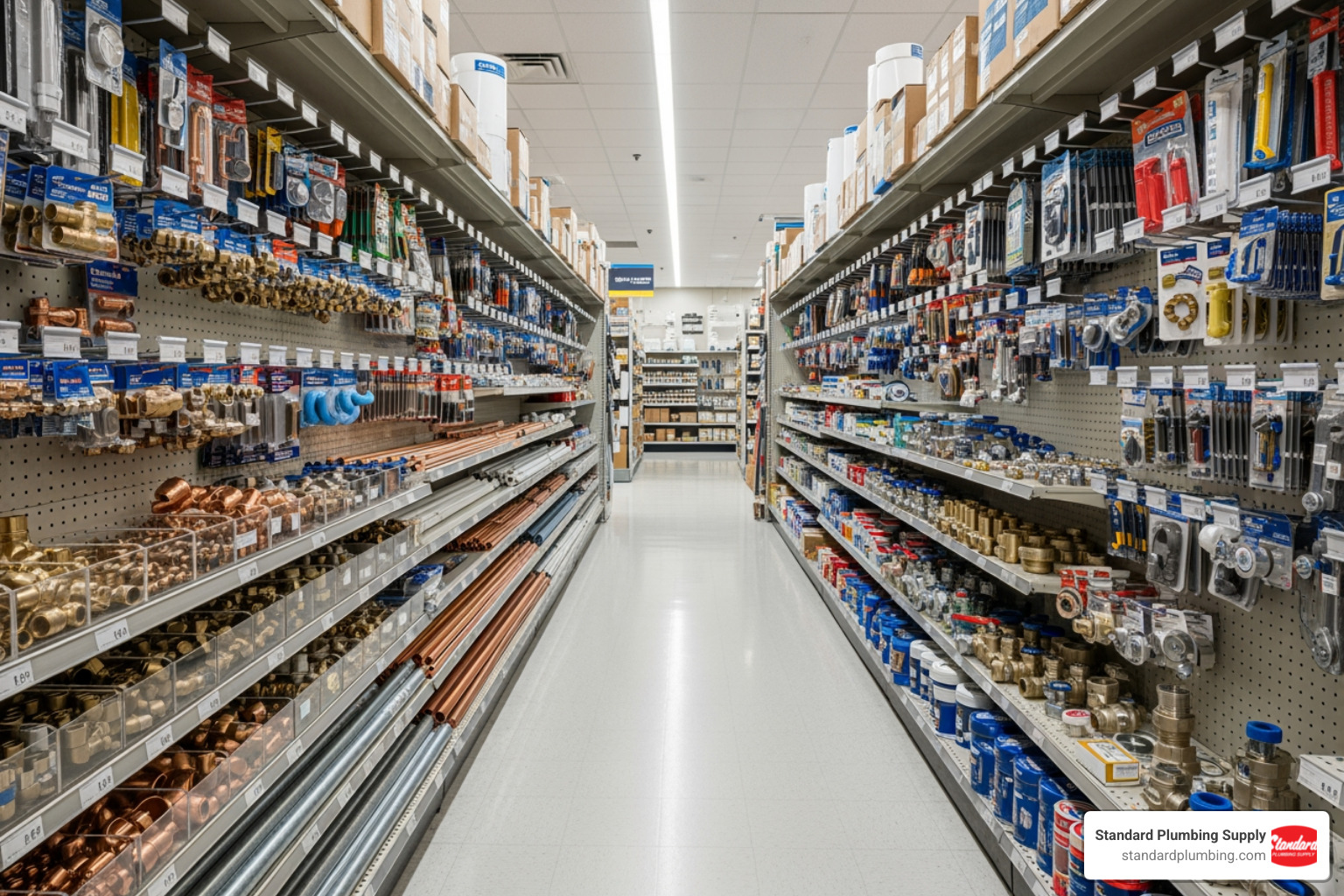 plumbing supply store aisle - plumbing supply near me