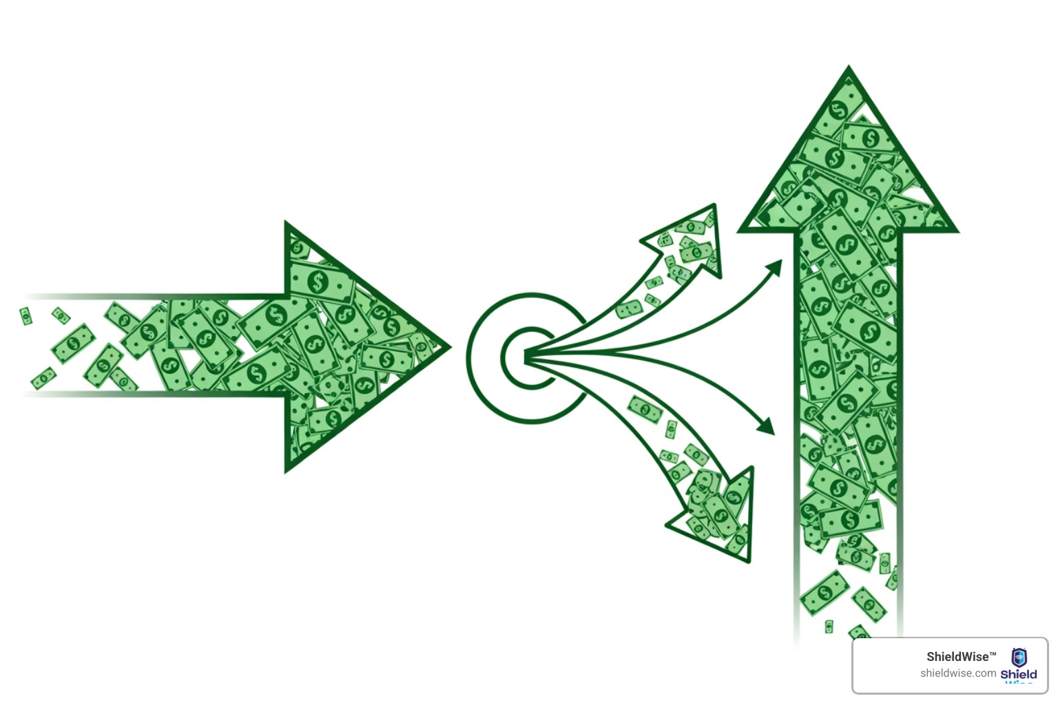 diagram of premium flow into cost of insurance and cash value - how does universal life insurance work