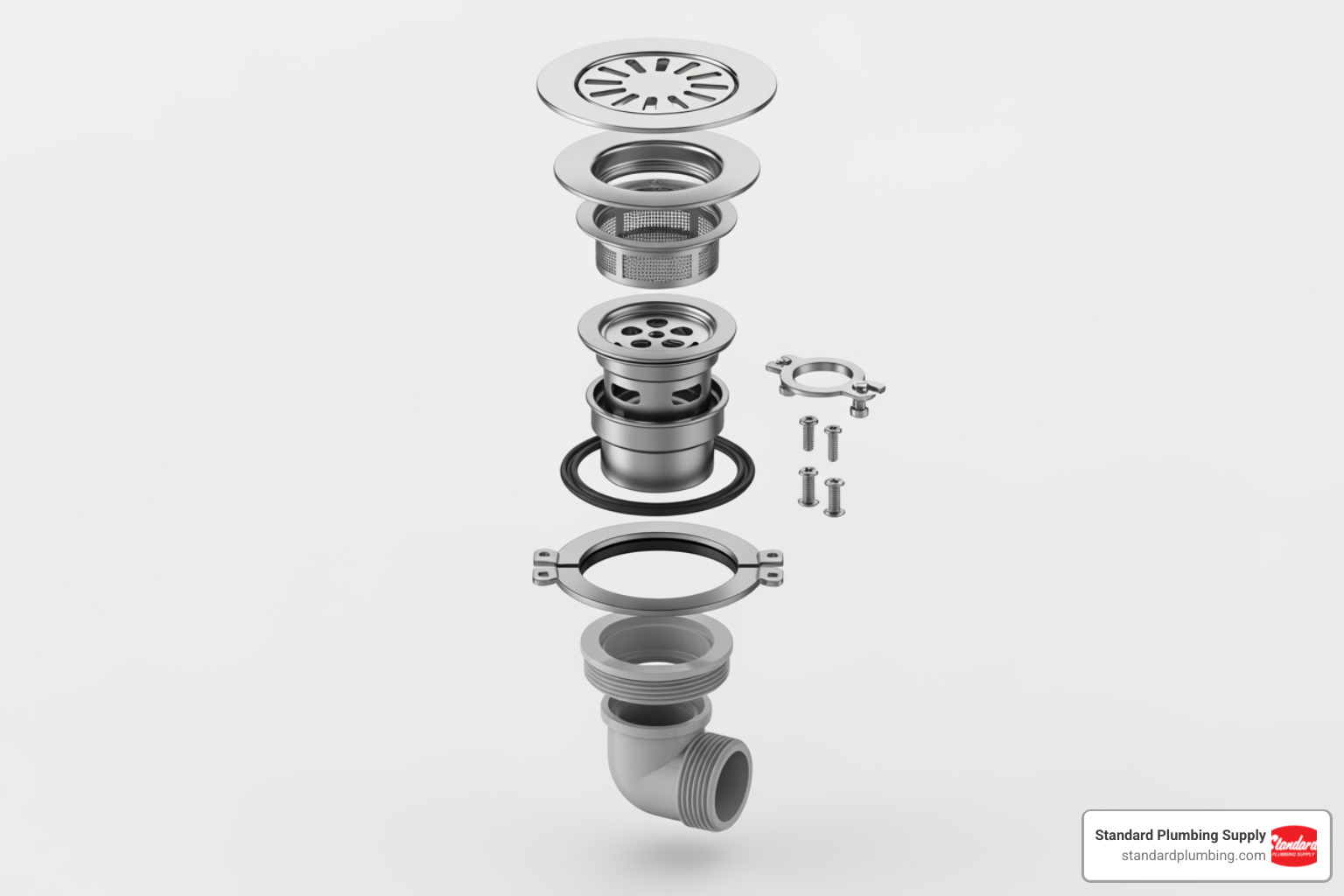 exploded shower drain assembly - Shower drain parts exploded shower drain assembly - Shower drain parts