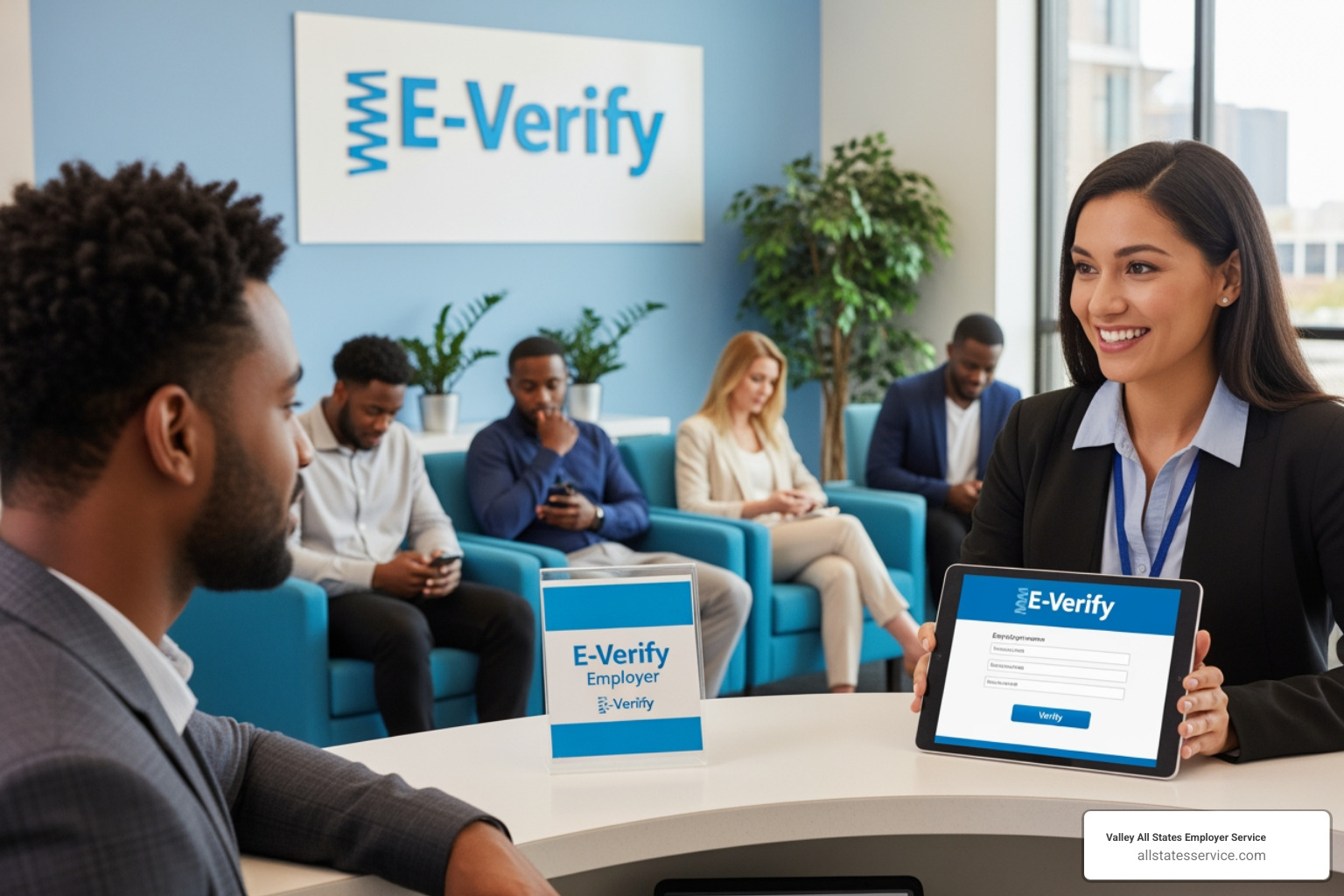 E-Verify and I-9 logos side by side - Staffing agency E-Verify