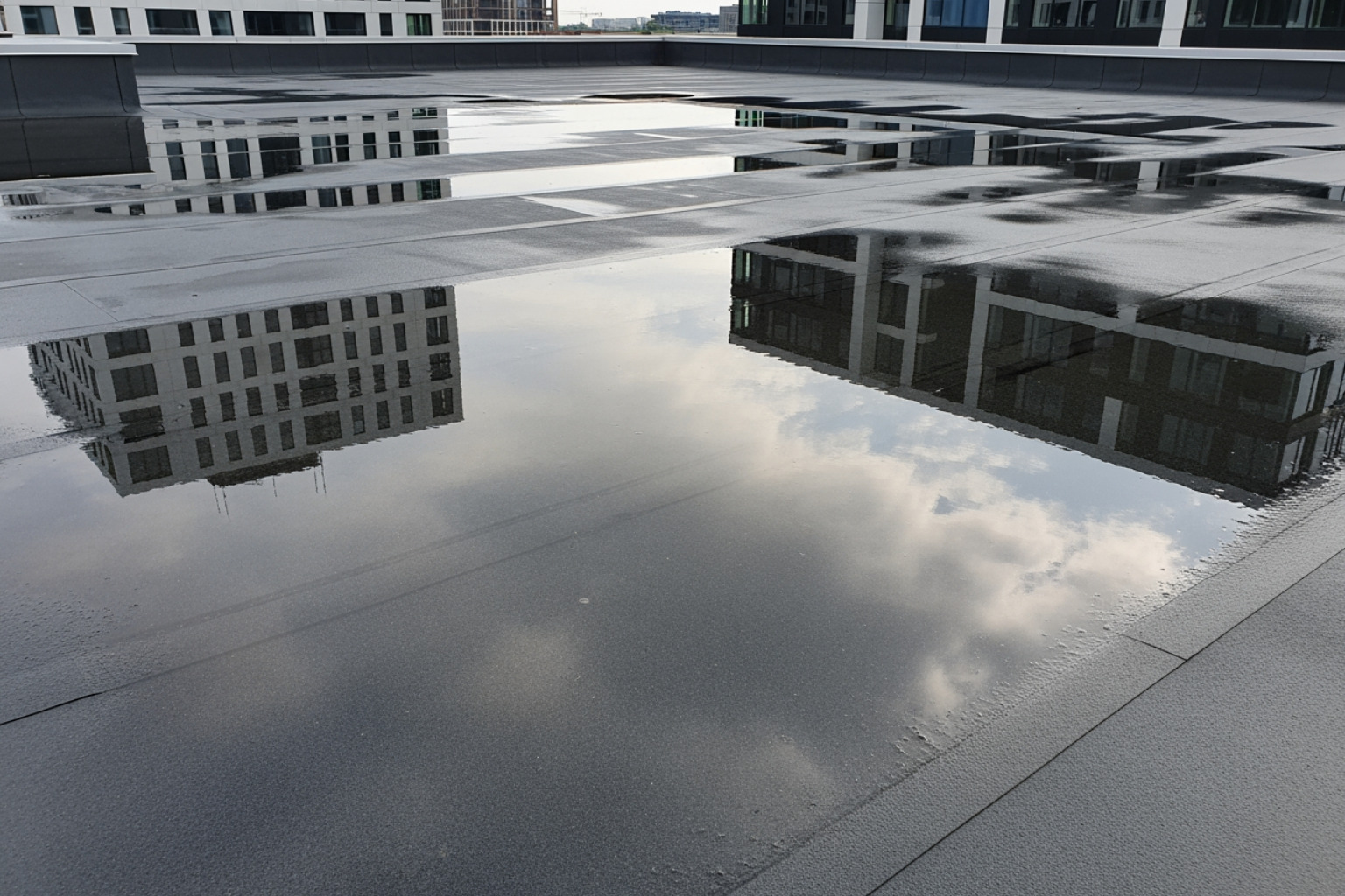 ponding water on a flat roof - low slope roof repair ponding water on a flat roof - low slope roof repair
