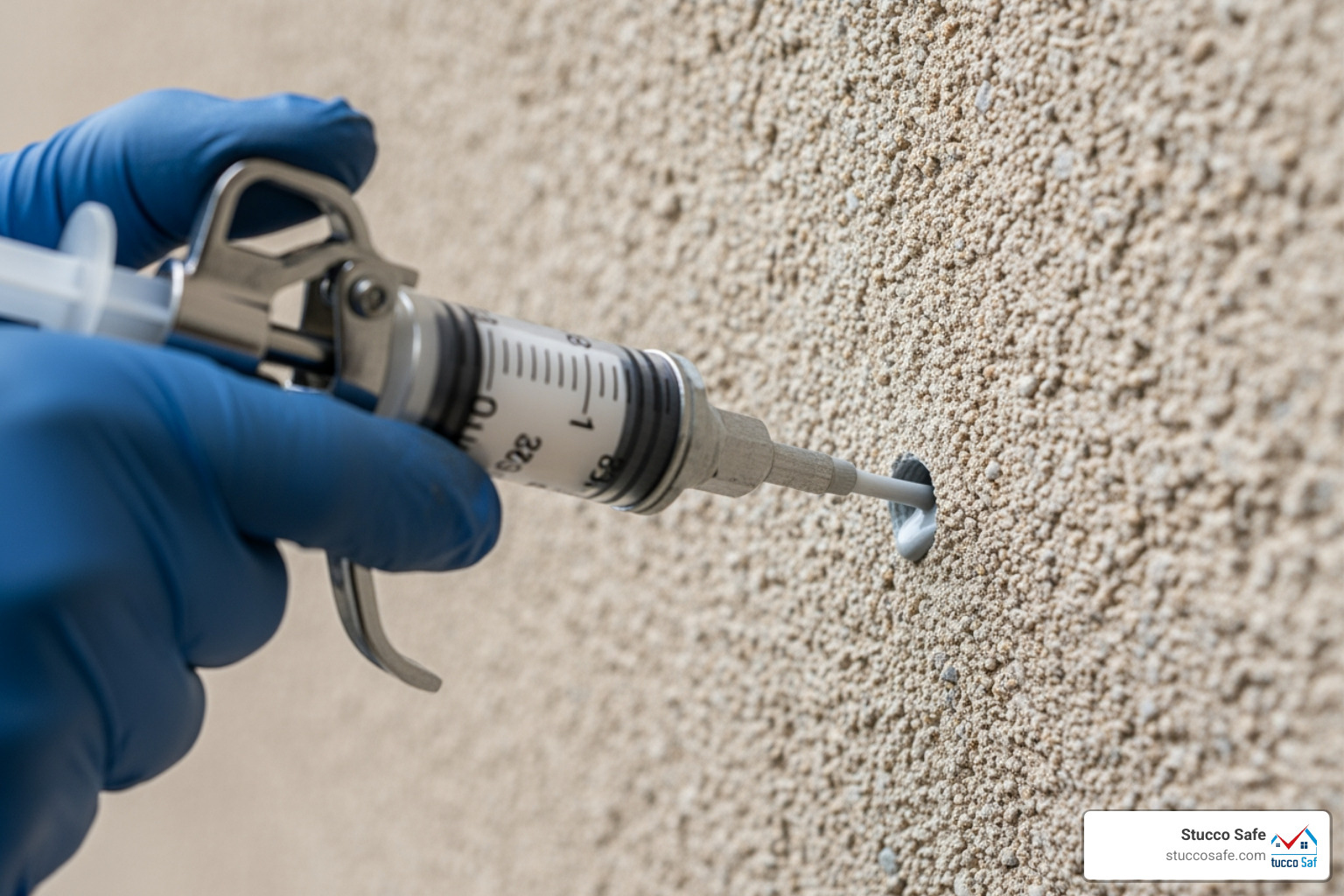 two-part epoxy being injected into a cleaned-out anchor hole - how to fix loose anchor screws in stucco two-part epoxy being injected into a cleaned-out anchor hole - how to fix loose anchor screws in stucco