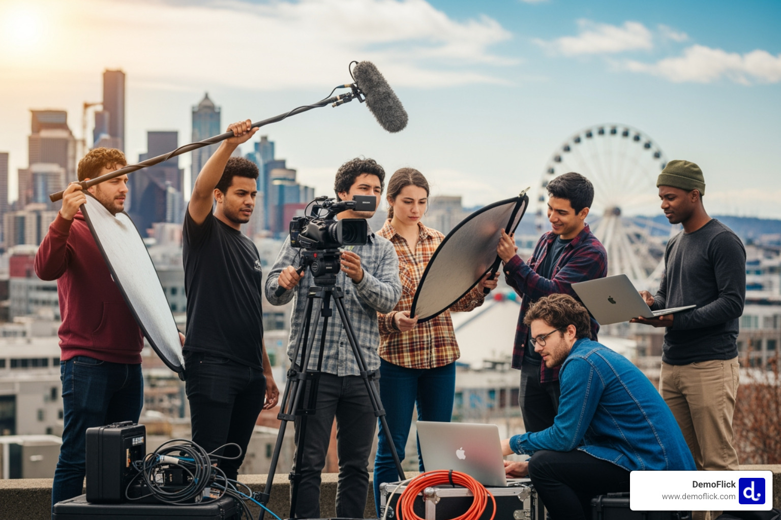 a film crew interviewing a nonprofit leader in a Seattle office - seattle non profit video production a film crew interviewing a nonprofit leader in a Seattle office - seattle non profit video production