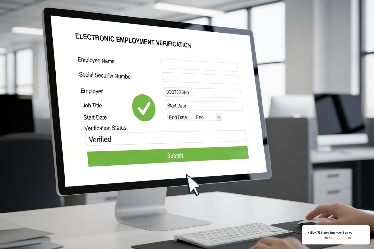 E-Verify and Form I-9 workflow demonstrating information flow from Form I-9 to E-Verify and database checks - Electronic employment verification