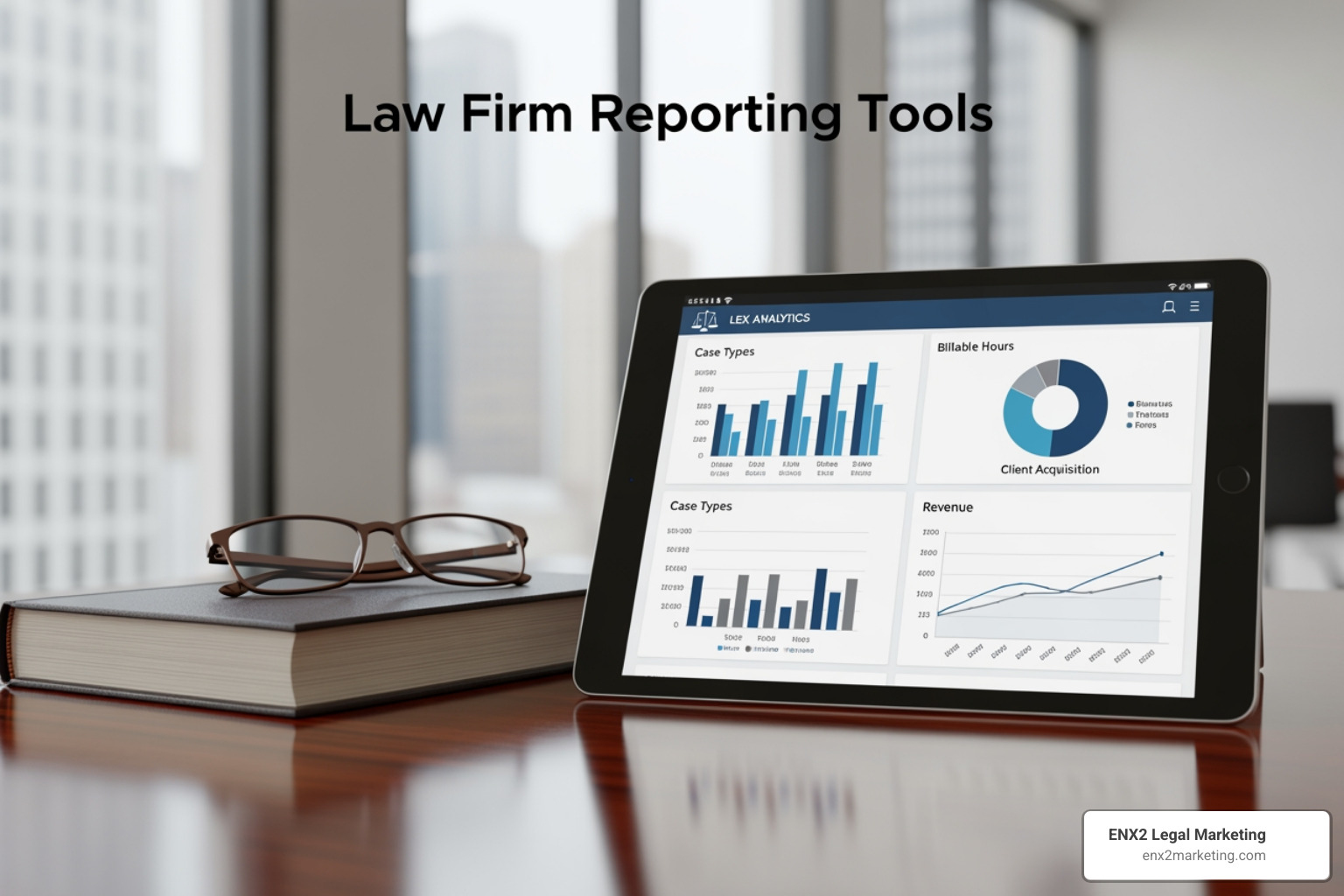 image of a financial health dashboard showing revenue trends - law firm reporting tools