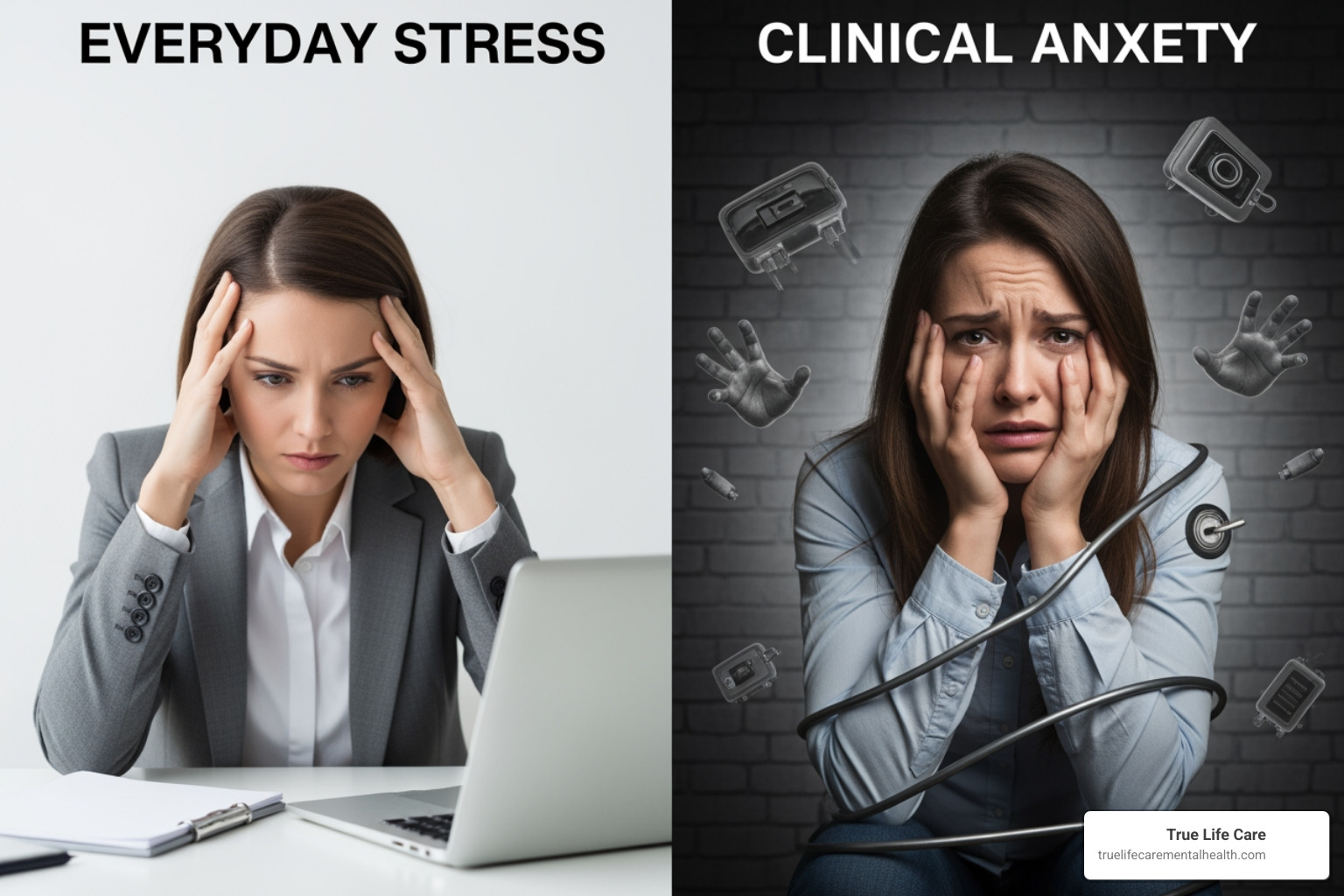 illustrating the difference between everyday stress and a clinical anxiety disorder - Anxiety Treatment Bergen County NJ