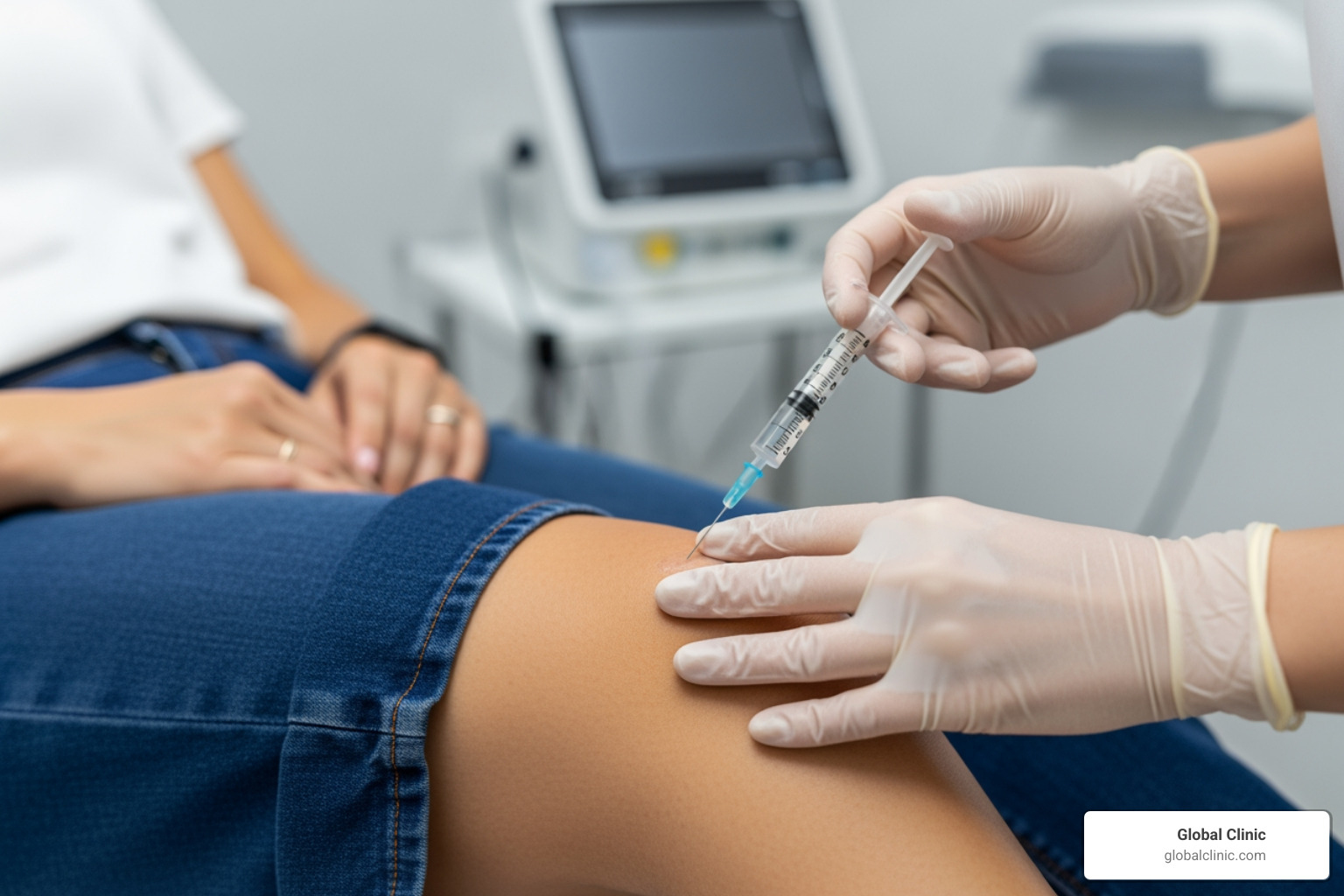 Patient receiving PRP injection in knee - does a prp injection hurt