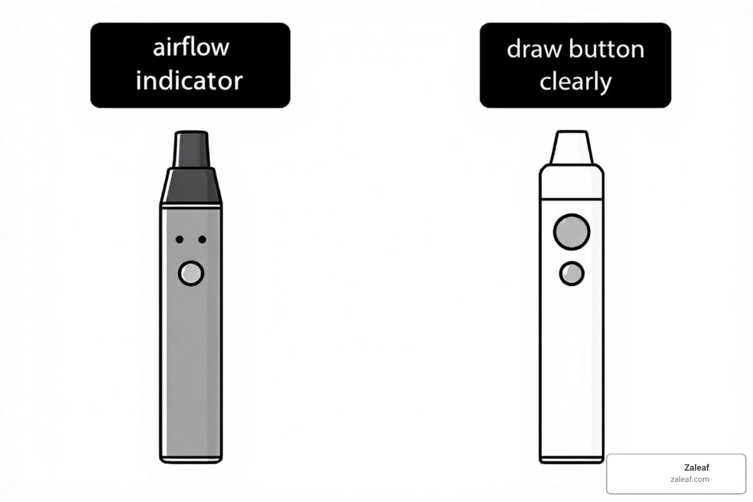 illustration of the difference between a draw-activated and button-activated pen - best 510 battery illustration of the difference between a draw-activated and button-activated pen - best 510 battery