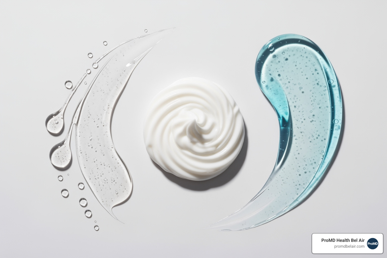 various skincare product textures like a serum, cream, and gel - reduce facial wrinkles various skincare product textures like a serum, cream, and gel - reduce facial wrinkles