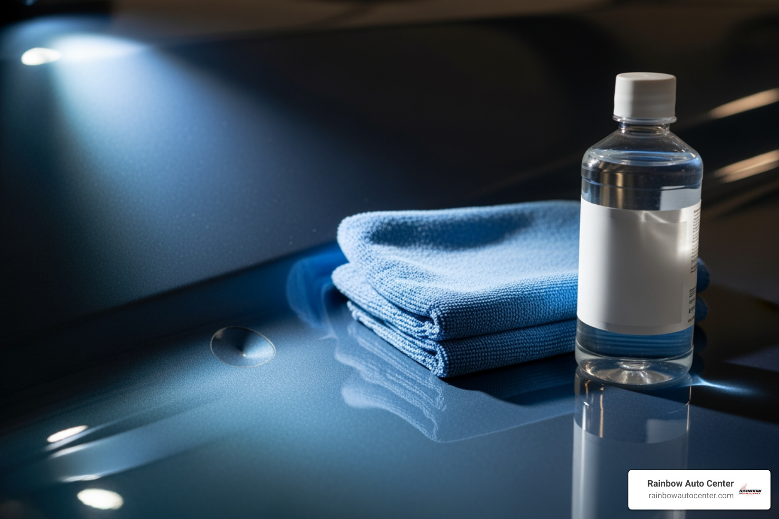 clean microfiber cloth and rubbing alcohol next to a dent - at home paintless dent repair clean microfiber cloth and rubbing alcohol next to a dent - at home paintless dent repair