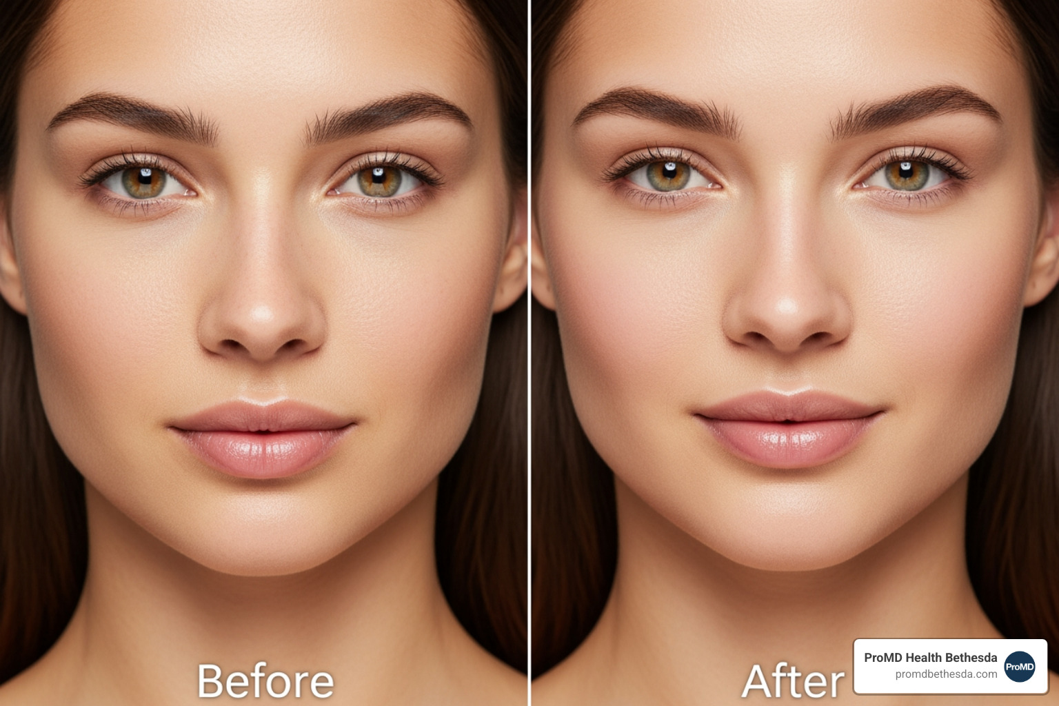 Image illustrating the concept of an AI simulator for facial aesthetics, showing a split screen with a 'before' photo on one side and an AI-generated 'after' simulation on the other, highlighting the potential for visualizing dermal filler results - dermal fillers bethesda