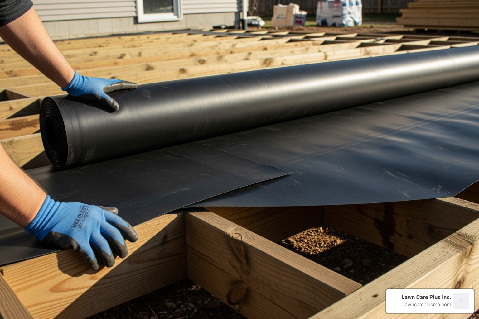 flexible membrane installation - cheap under deck drainage system