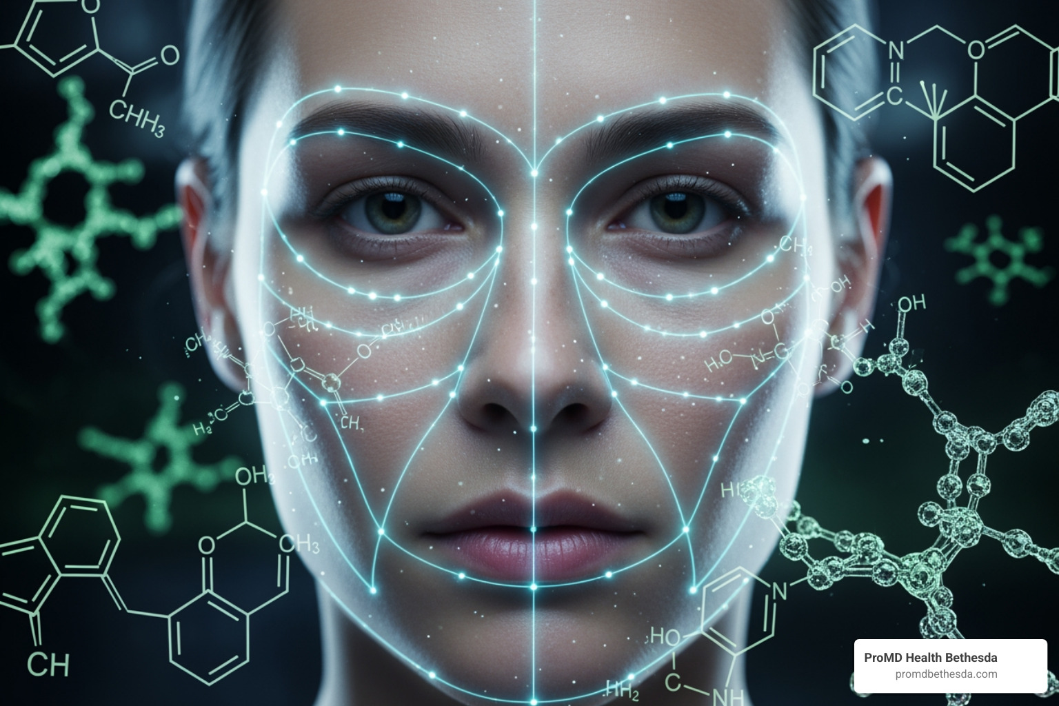 Diagram of AI analyzing skin ingredients - AI beauty technology