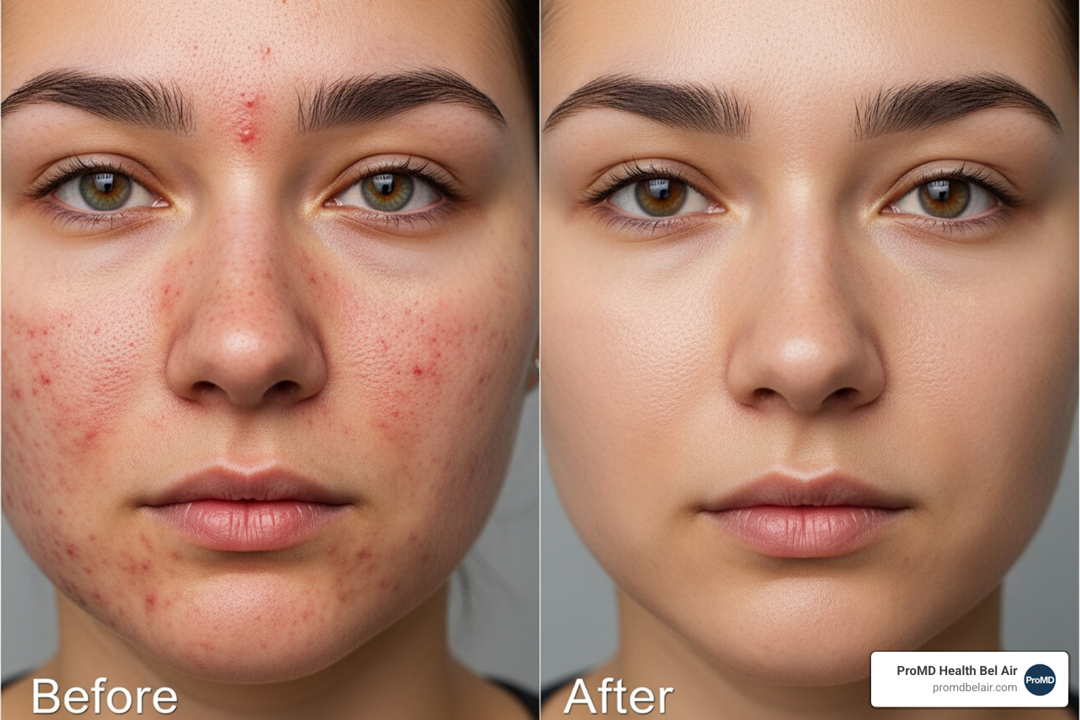 Before and after photos showing significant improvement in skin texture and reduction in acne after carbon laser skin rejuvenation - carbon laser skin rejuvenation