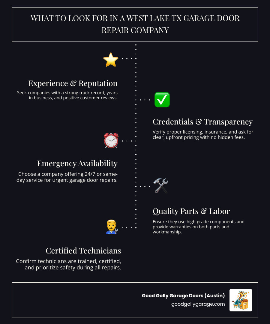 Infographic showing the anatomy of a garage door system including springs, cables, rollers, tracks, panels, and opener components with labels for each part - garage door repair company in west lake tx infographic infographic-line-5-steps-dark Infographic showing the anatomy of a garage door system including springs, cables, rollers, tracks, panels, and opener components with labels for each part - garage door repair company in west lake tx infographic infographic-line-5-steps-dark