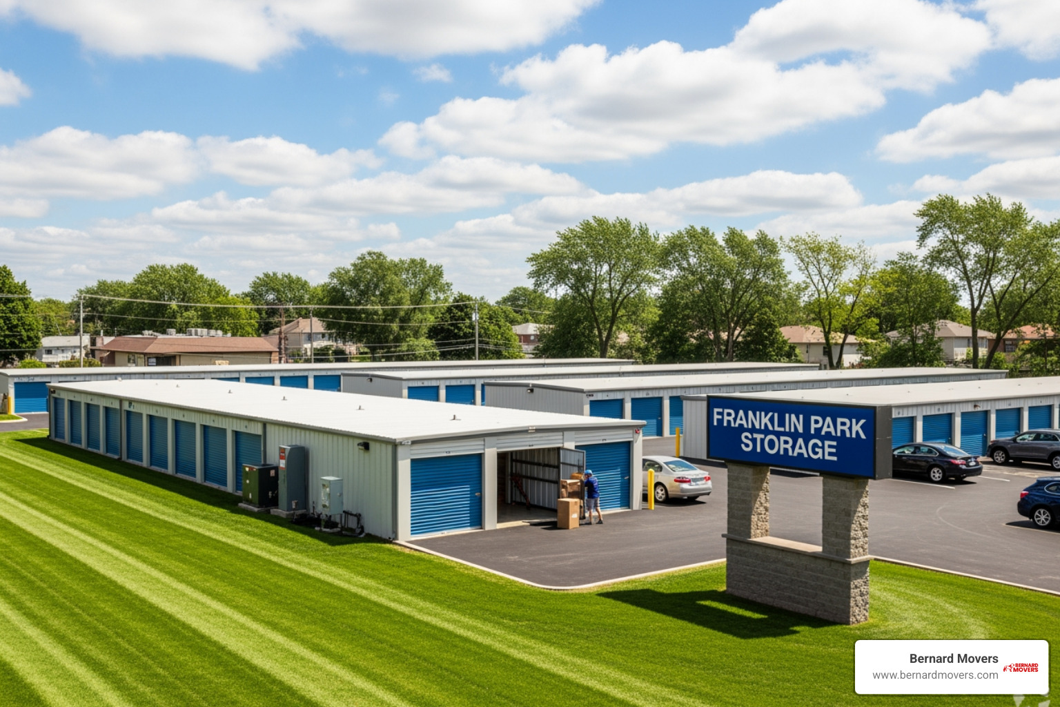 person easily accessing items in a neatly organized 10x15 storage unit - Storage Franklin Park person easily accessing items in a neatly organized 10x15 storage unit - Storage Franklin Park