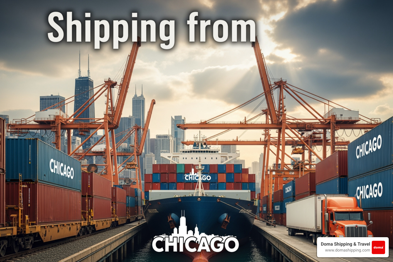 A neatly stacked pallet of electronics and textiles ready for international shipment in a Chicago warehouse - shipping from chicago