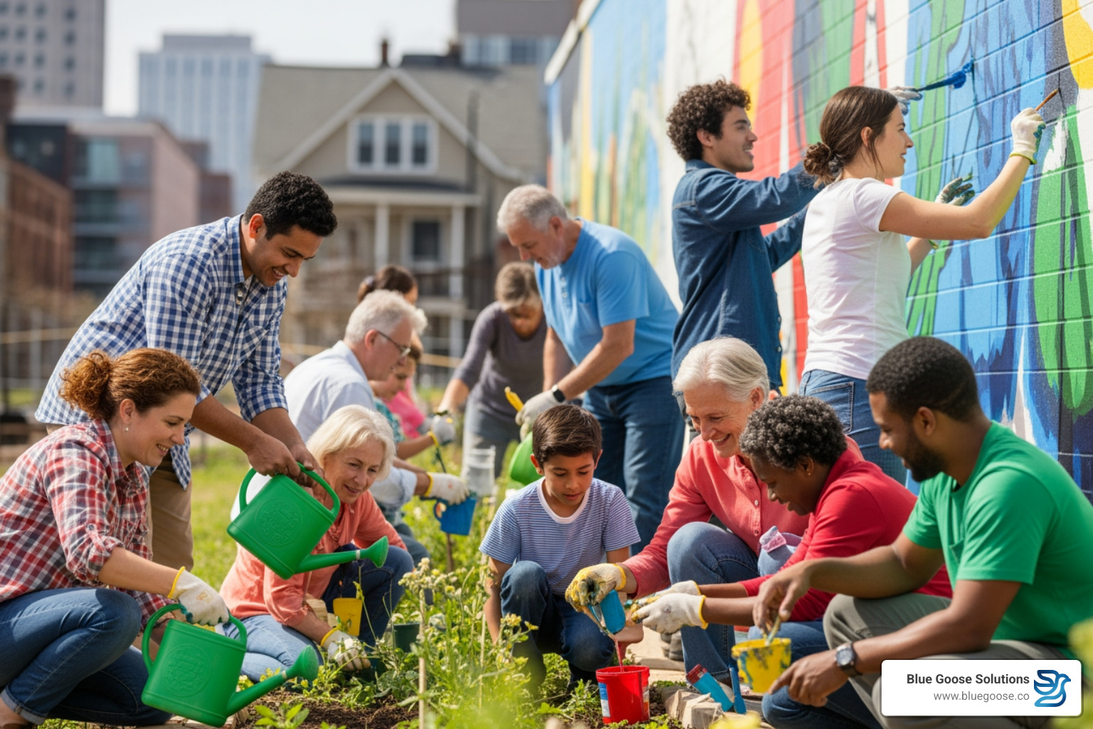 diverse group of people collaborating on a community project - cause marketing campaigns