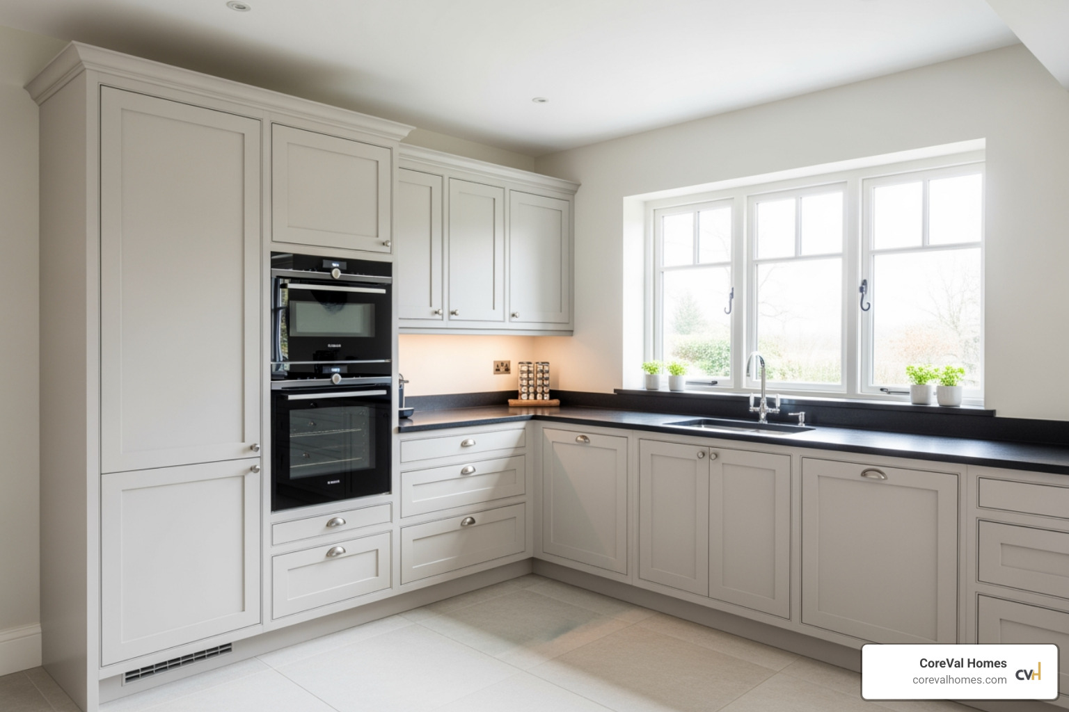 custom cabinets fitting perfectly into an awkward corner - custom kitchen cabinets Vancouver