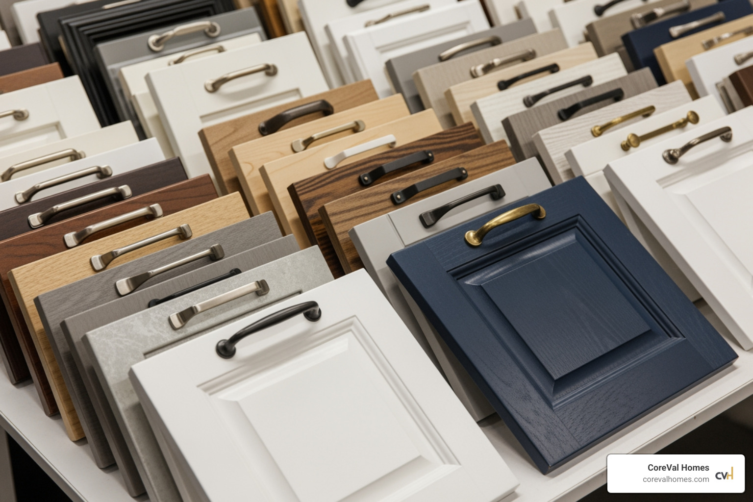 cabinet door styles and material samples - kitchen cabinet refacing Vancouver