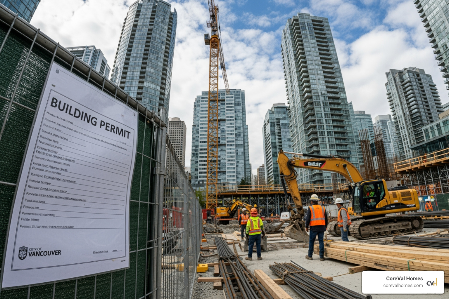Checklist of required documents on a tablet screen - Vancouver building permit