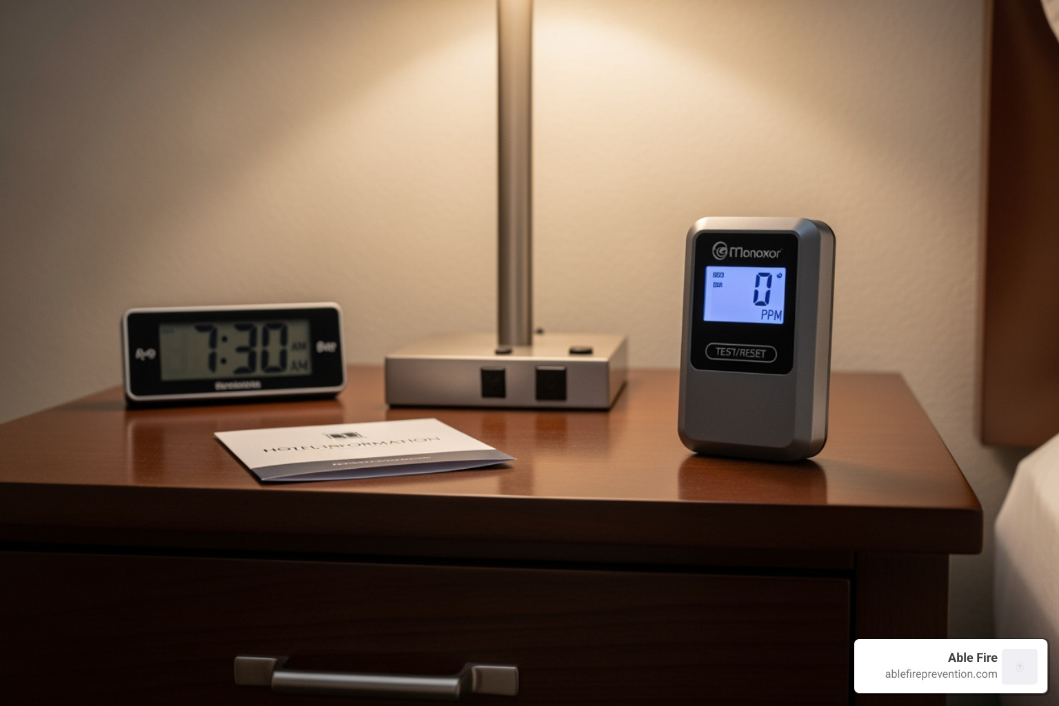 portable CO detector on a hotel nightstand - carbon monoxide detectors portable portable CO detector on a hotel nightstand - carbon monoxide detectors portable