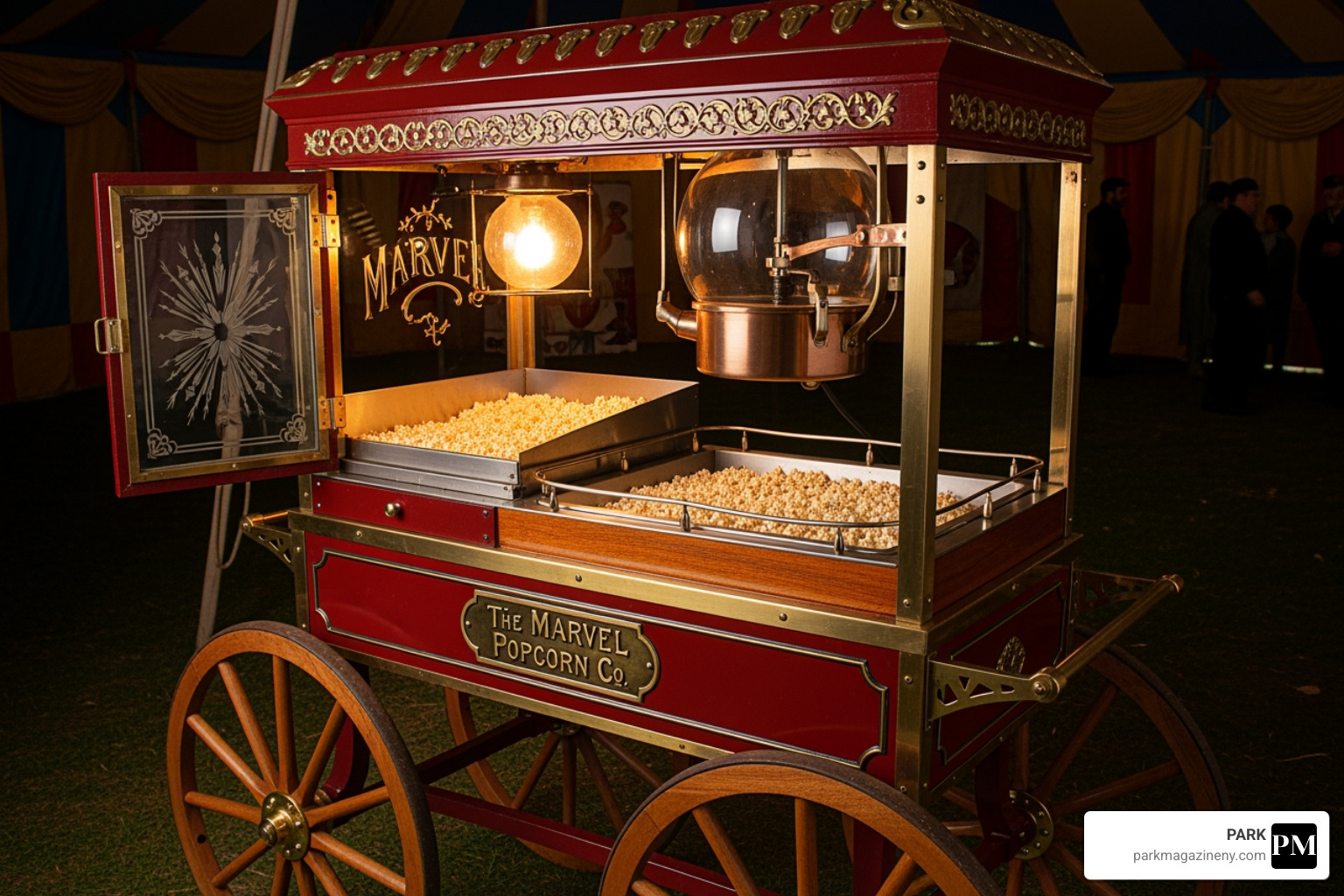 historical popcorn maker or vintage popcorn box - popcorn google doodle